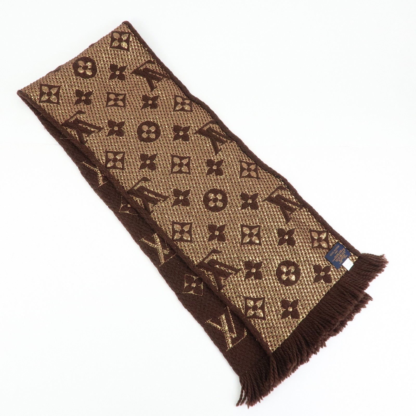 Louis Vuitton Echarpe Logomania Shine Wool Silk Scarf Brown M71383