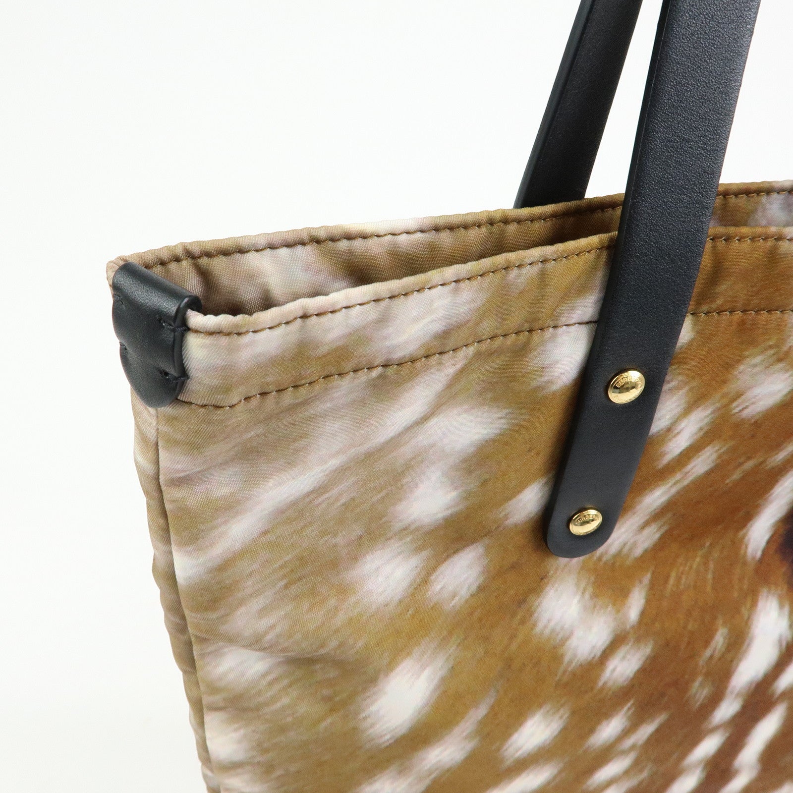 BURBERRY Canvas Leather Tote Bag Shoulder Bag Heidi Print Brown