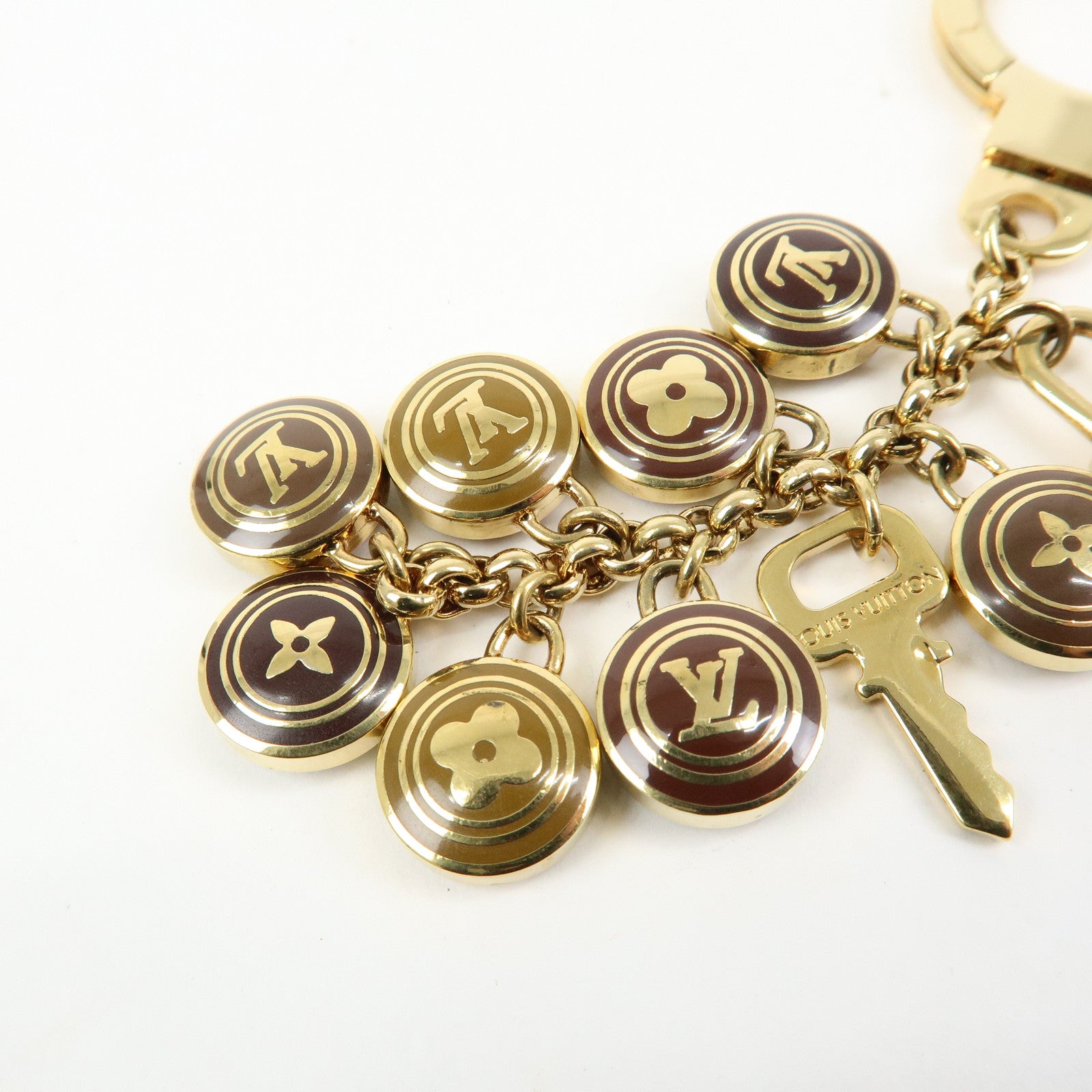 Louis Vuitton Porte Cles Pastilles Bag Charm Gold Brown M65387