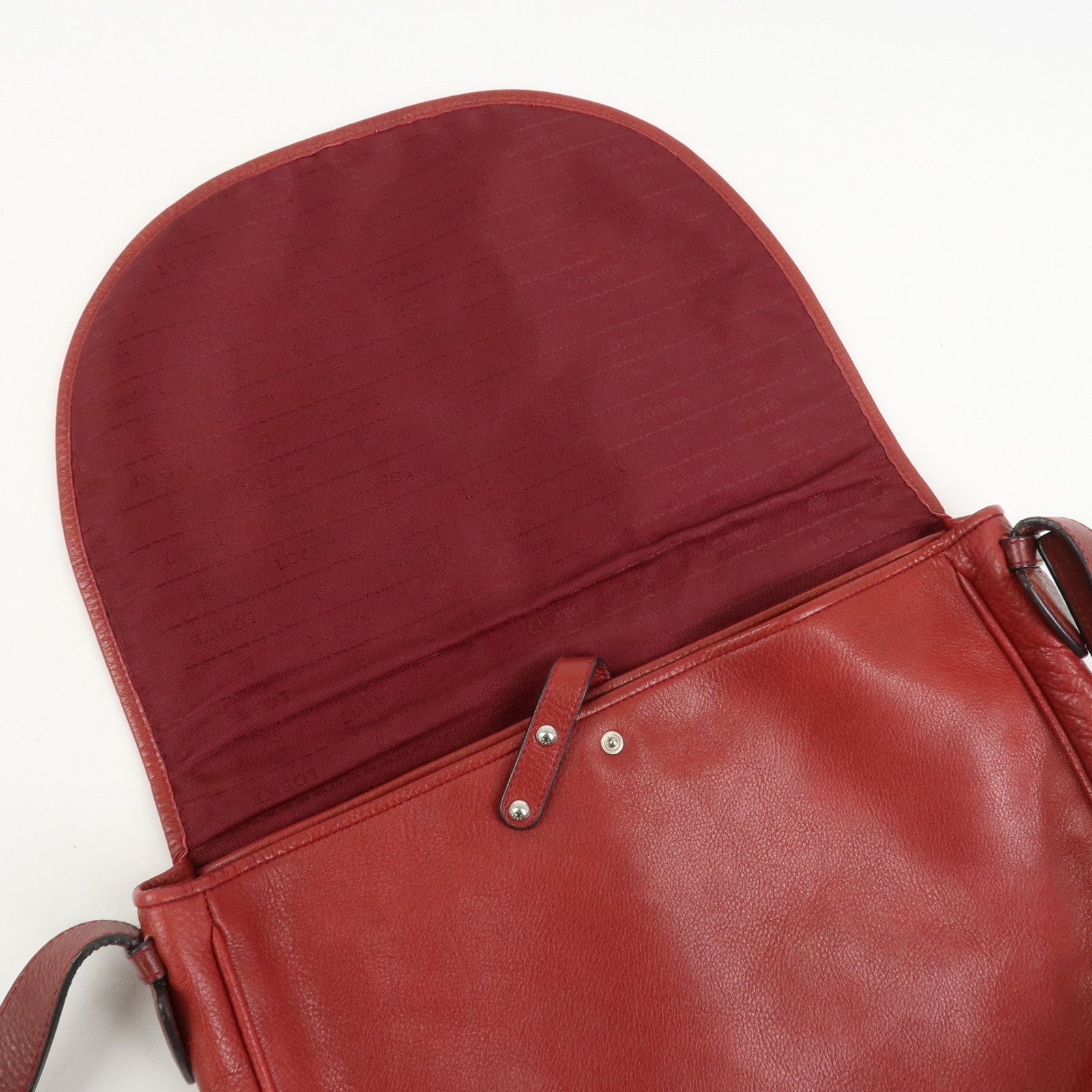 LOEWE Heritage Leather Shoulder Bag Crossbody Bag Red