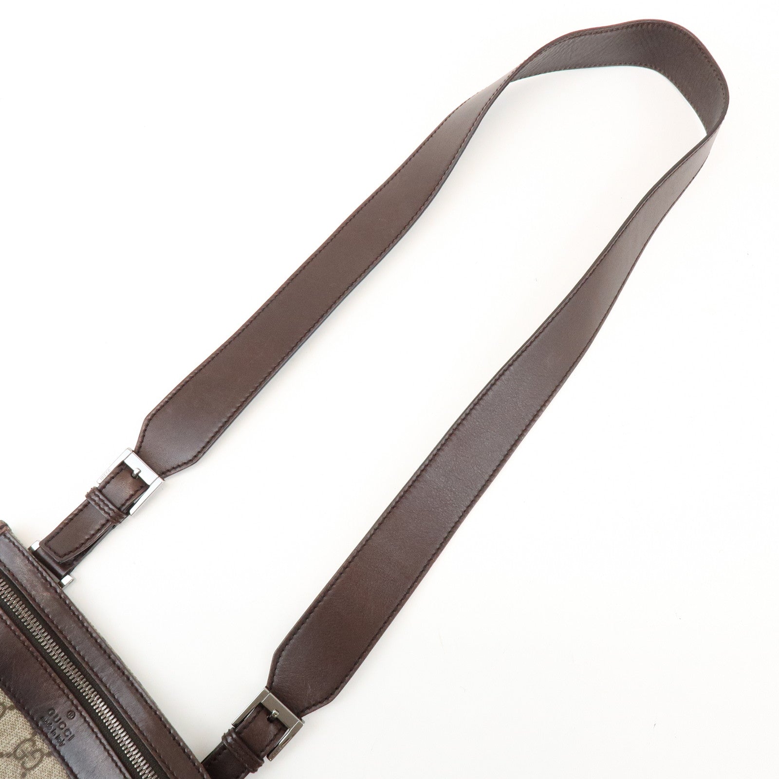 GUCCI GG Supreme PVC Leather Shoulder Crossbody Bag Brown 92562