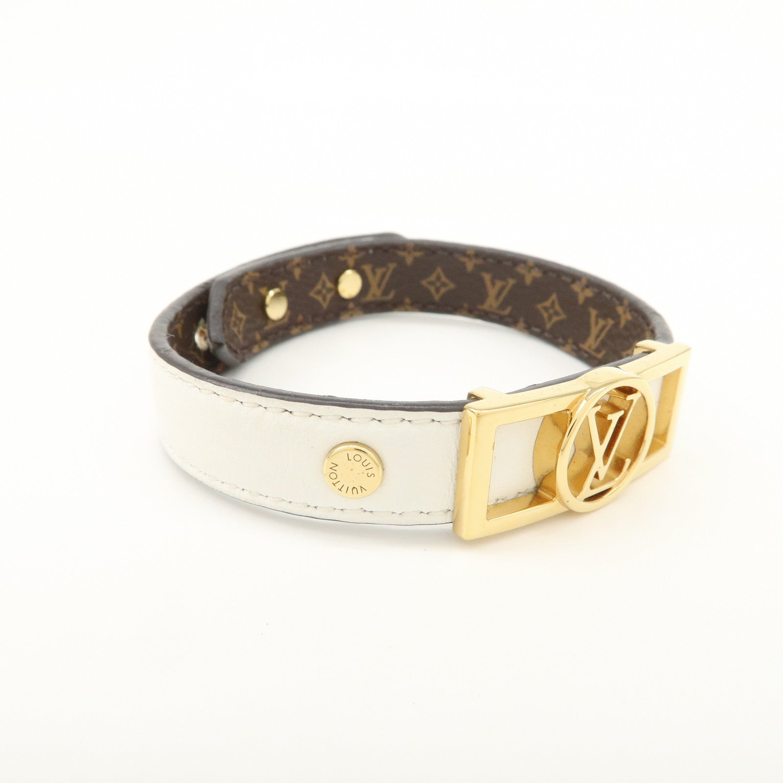 Louis Vuitton Monogram LV Bracelet Metal Canvas Bracelet M6559