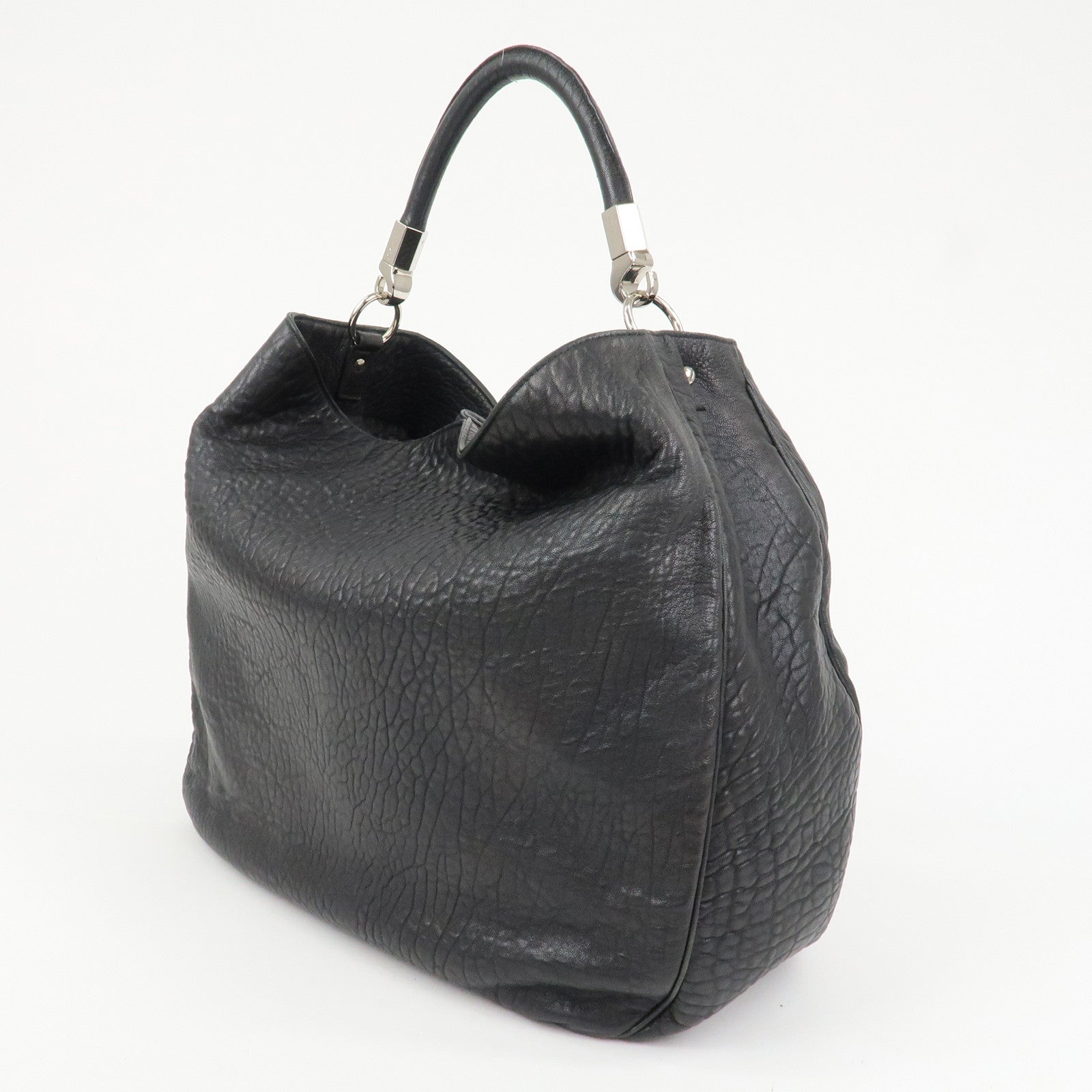 SAINT LAURENT PARIS Leather Shoulder Bag Hand Bag Black 228840