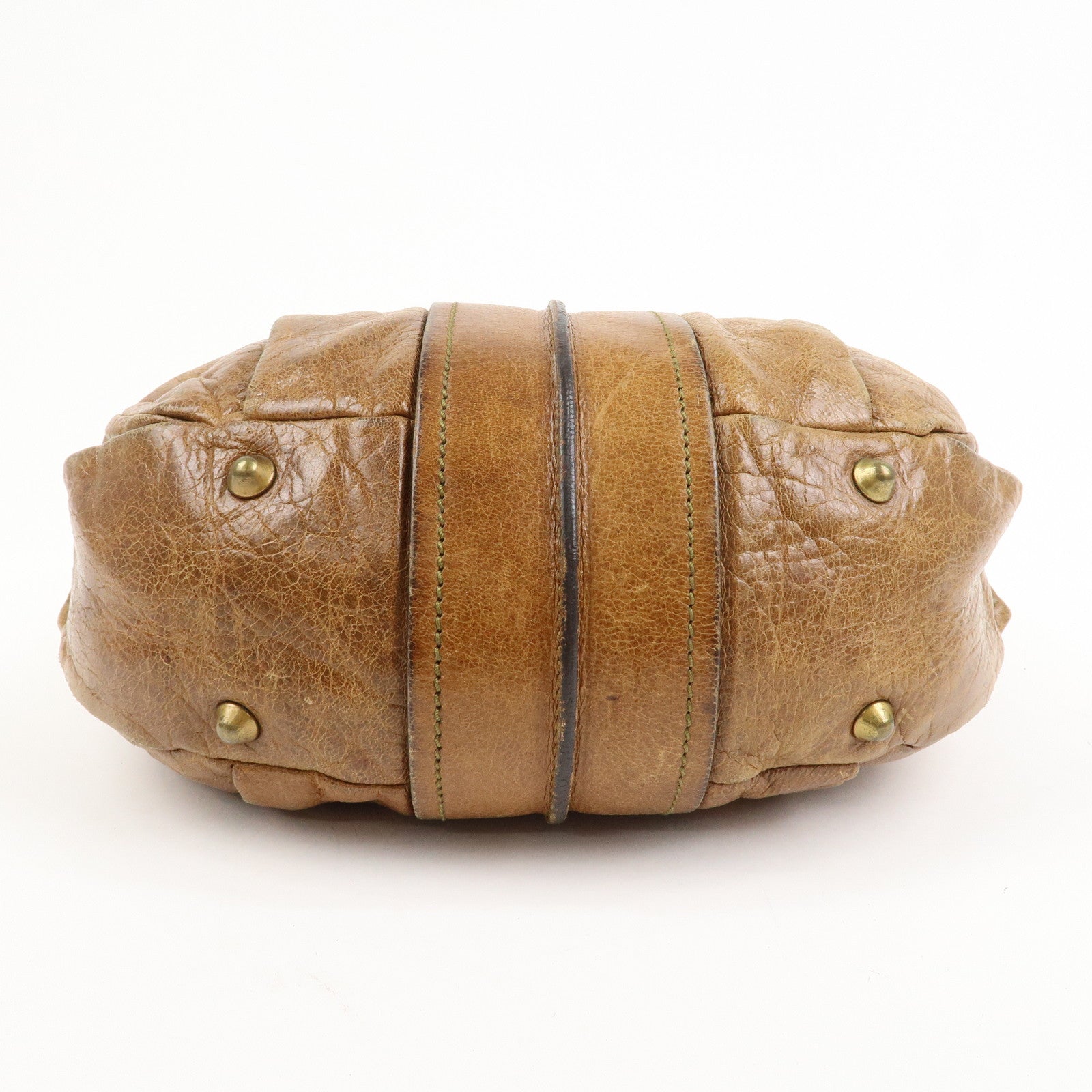 Chloe Leather Heloise Shoulder Bag Hand Bag Brown