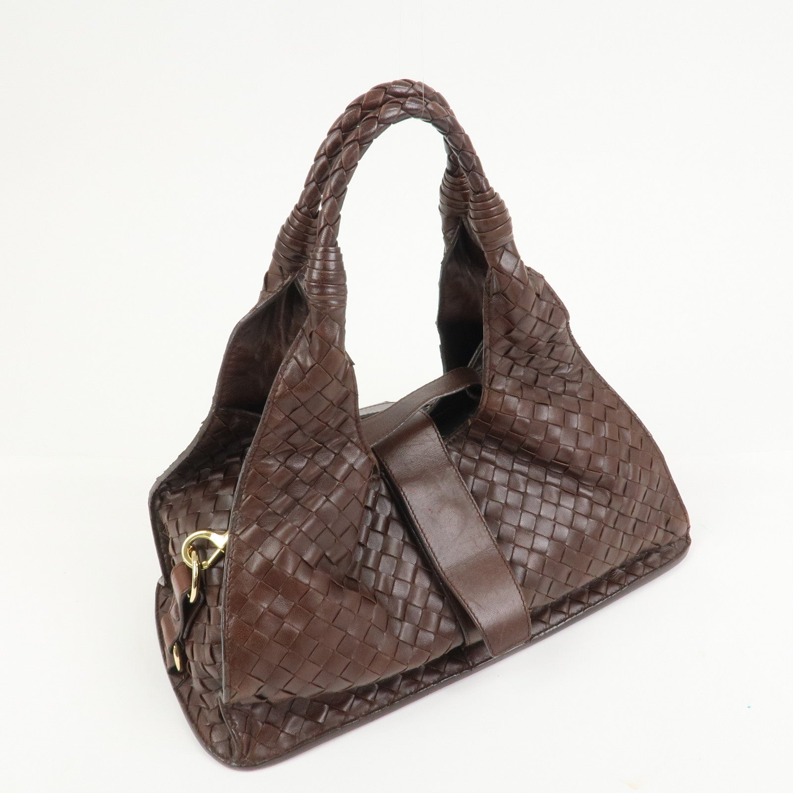 BOTTEGA VENETA Intrecciato Leather Hand Bag Brown