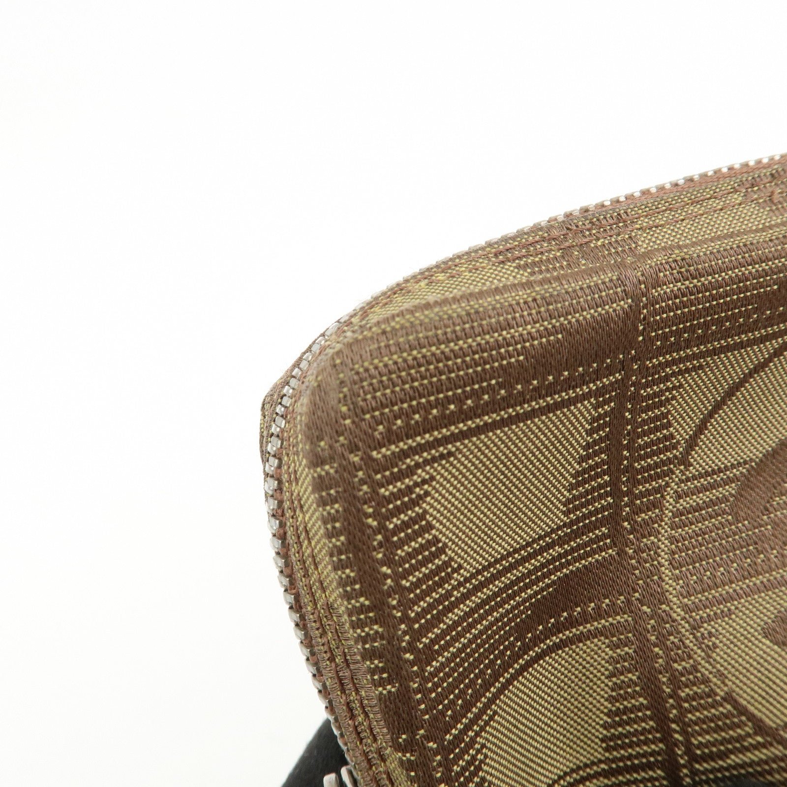 CHANEL New Travel Line Nylon Jacquard Cosmetic Pouch Khaki