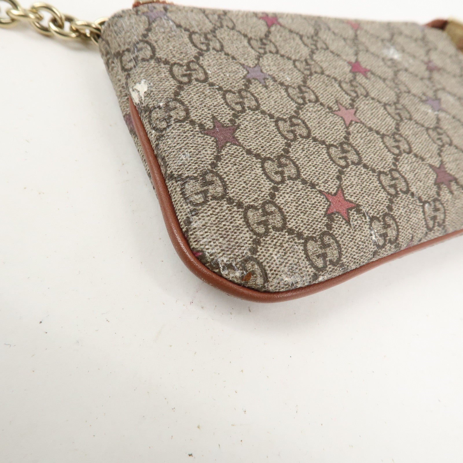 GUCCI GG Supreme PVC Coin Case Key Case Beige 233183