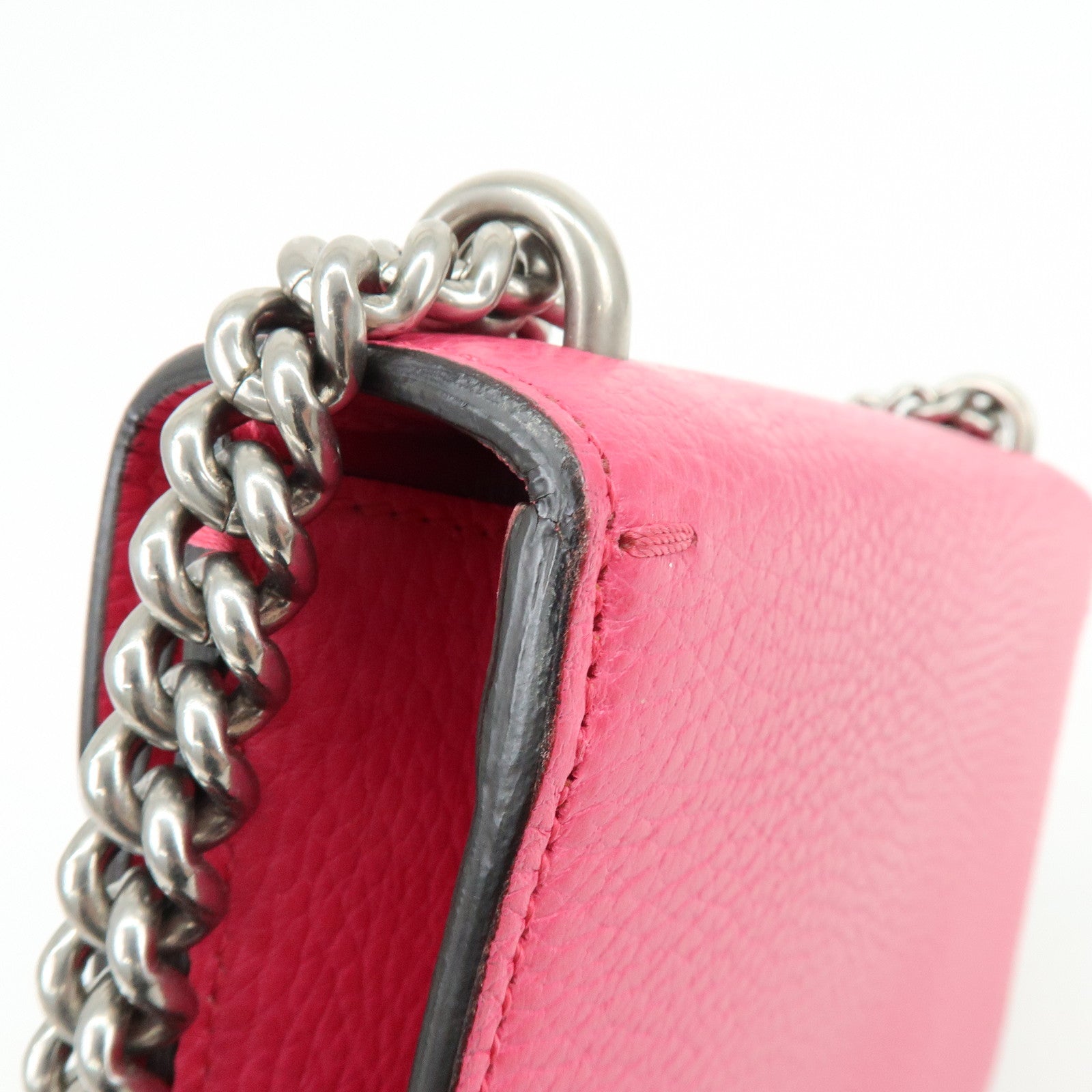 GUCCI Dionysus Leather Small Chain  Shoulder Bag Hot Pink 421970