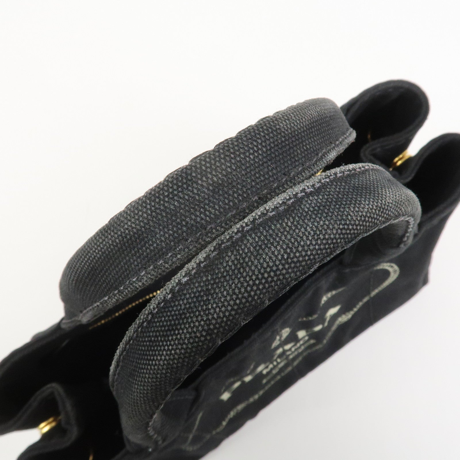 PRADA Canapa Mini Canvas 2Way Bag Hand Bag Black 1BG439