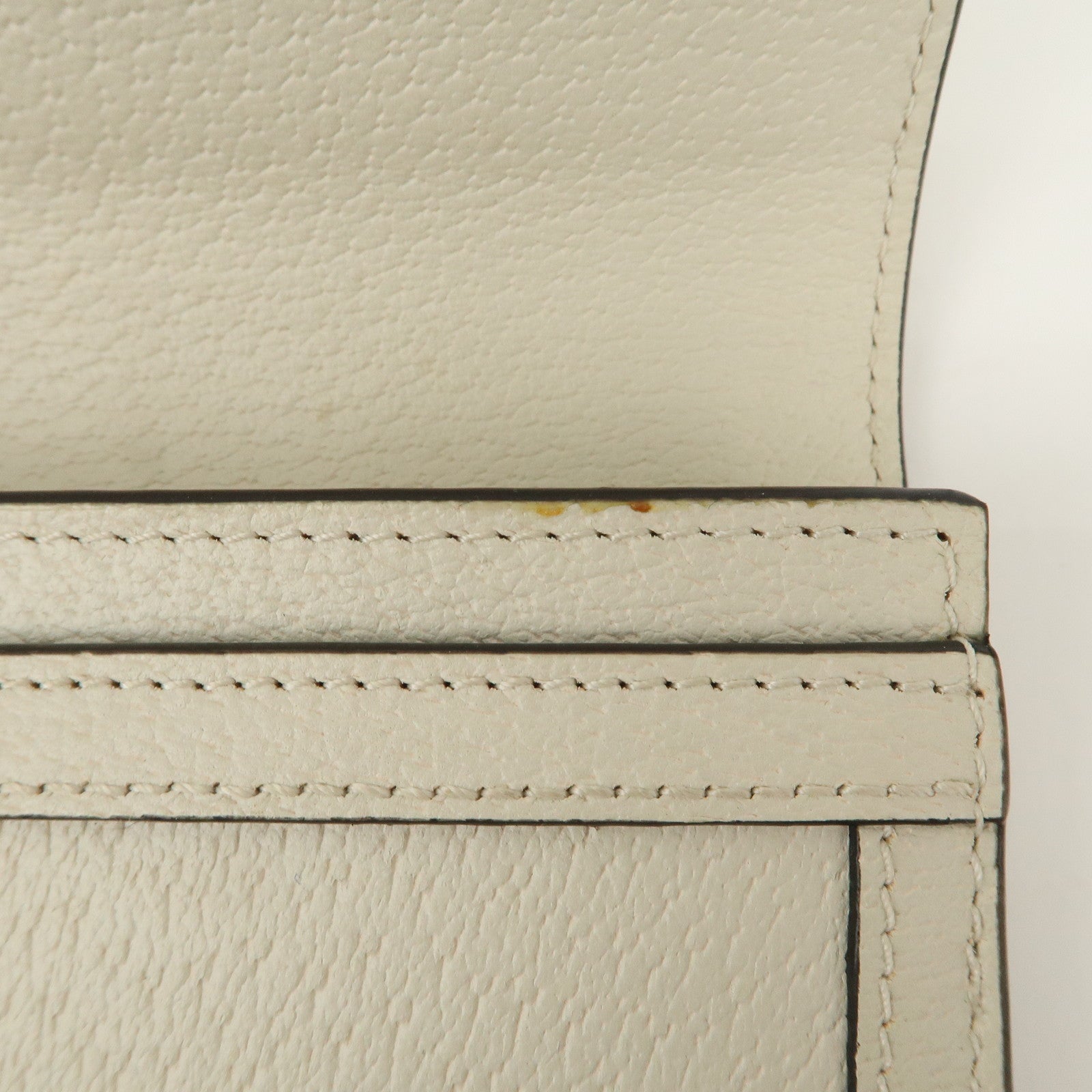 GUCCI Ophidia Sherry GG Marmont Leather Bi-fold Long Wallet Ivory 523153