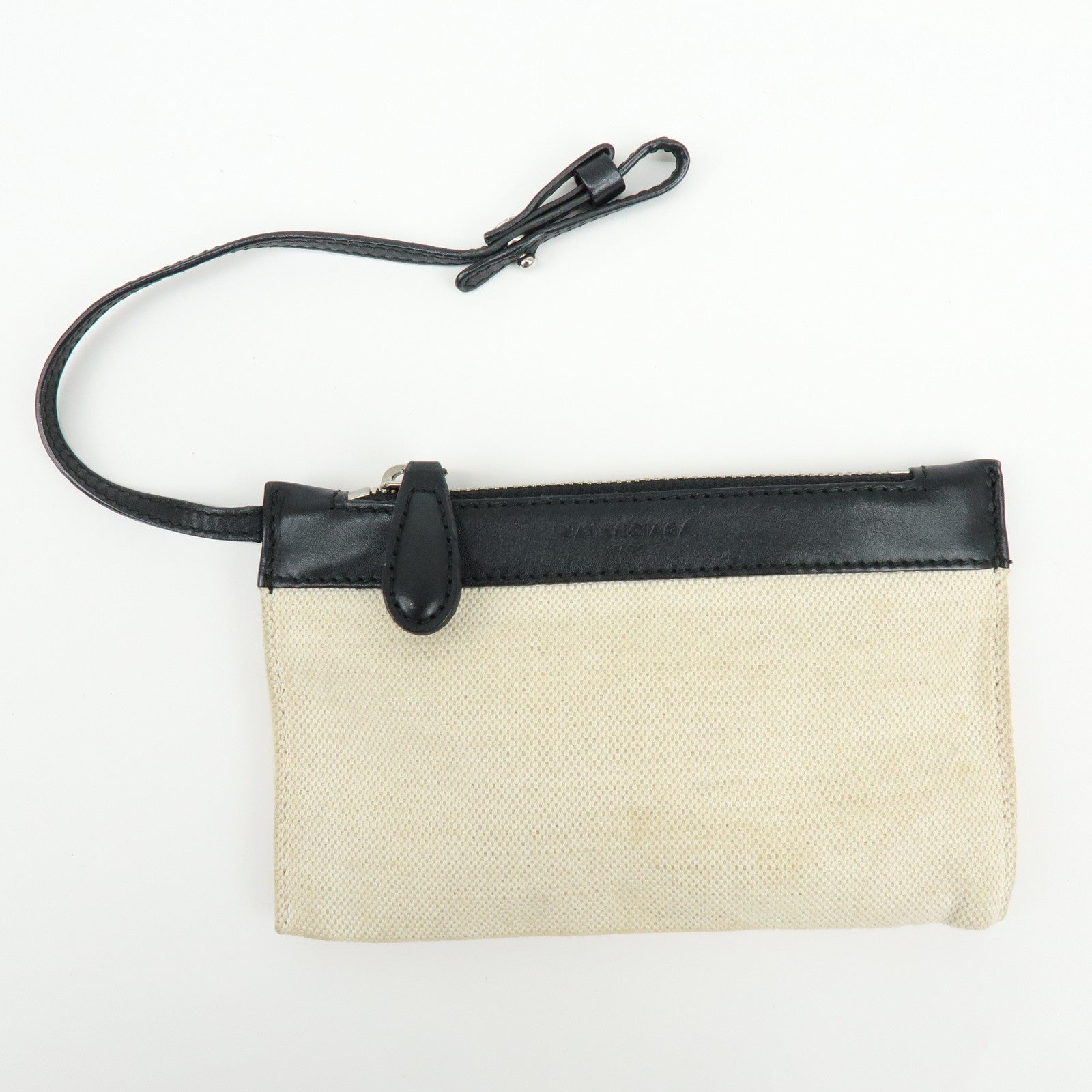 BALENCIAGA Navy Cabas XS Canvas 2WAY Bag Natural Black 390346