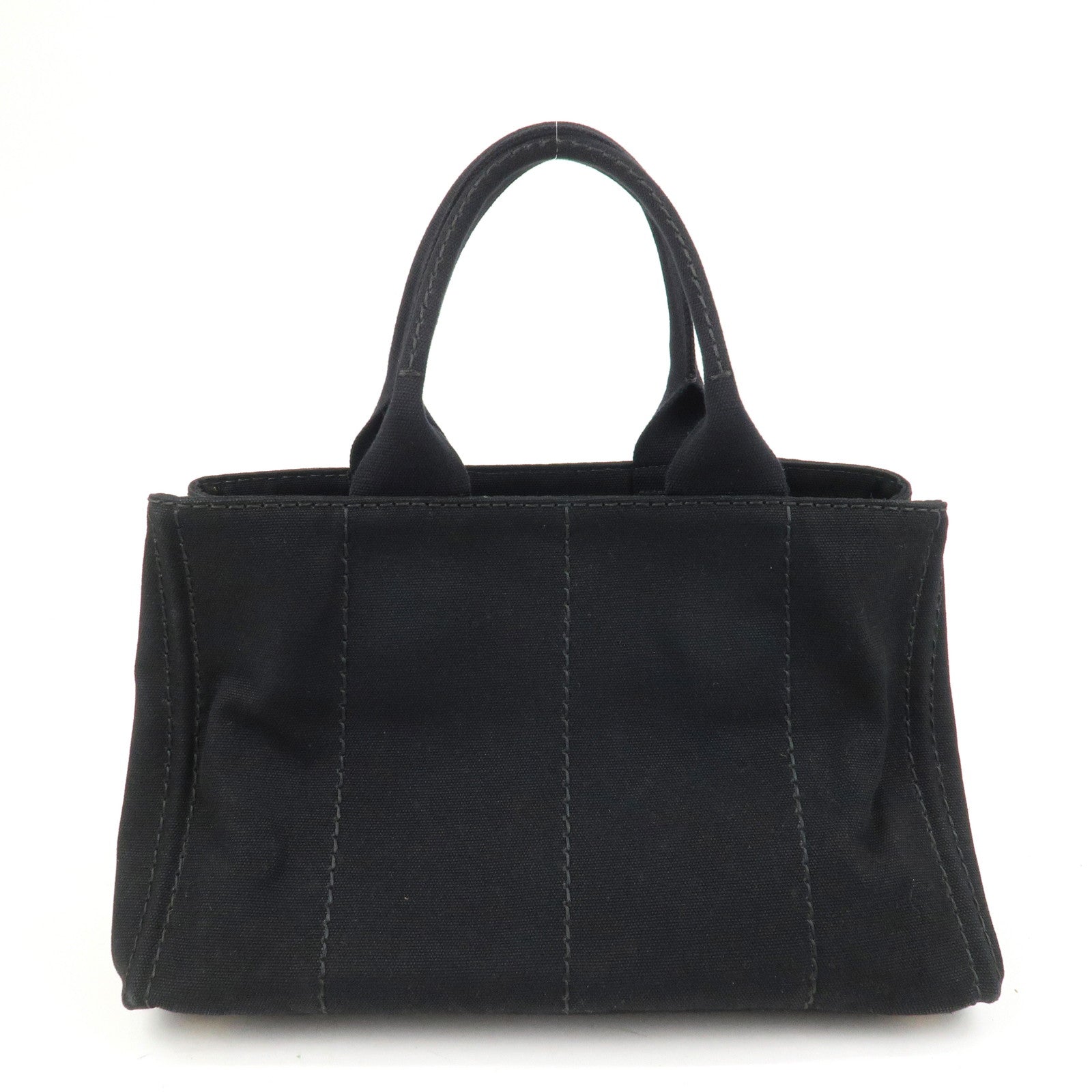 PRADA Logo Canapa Canvas Denim Tote Bag Hand Bag B1877B