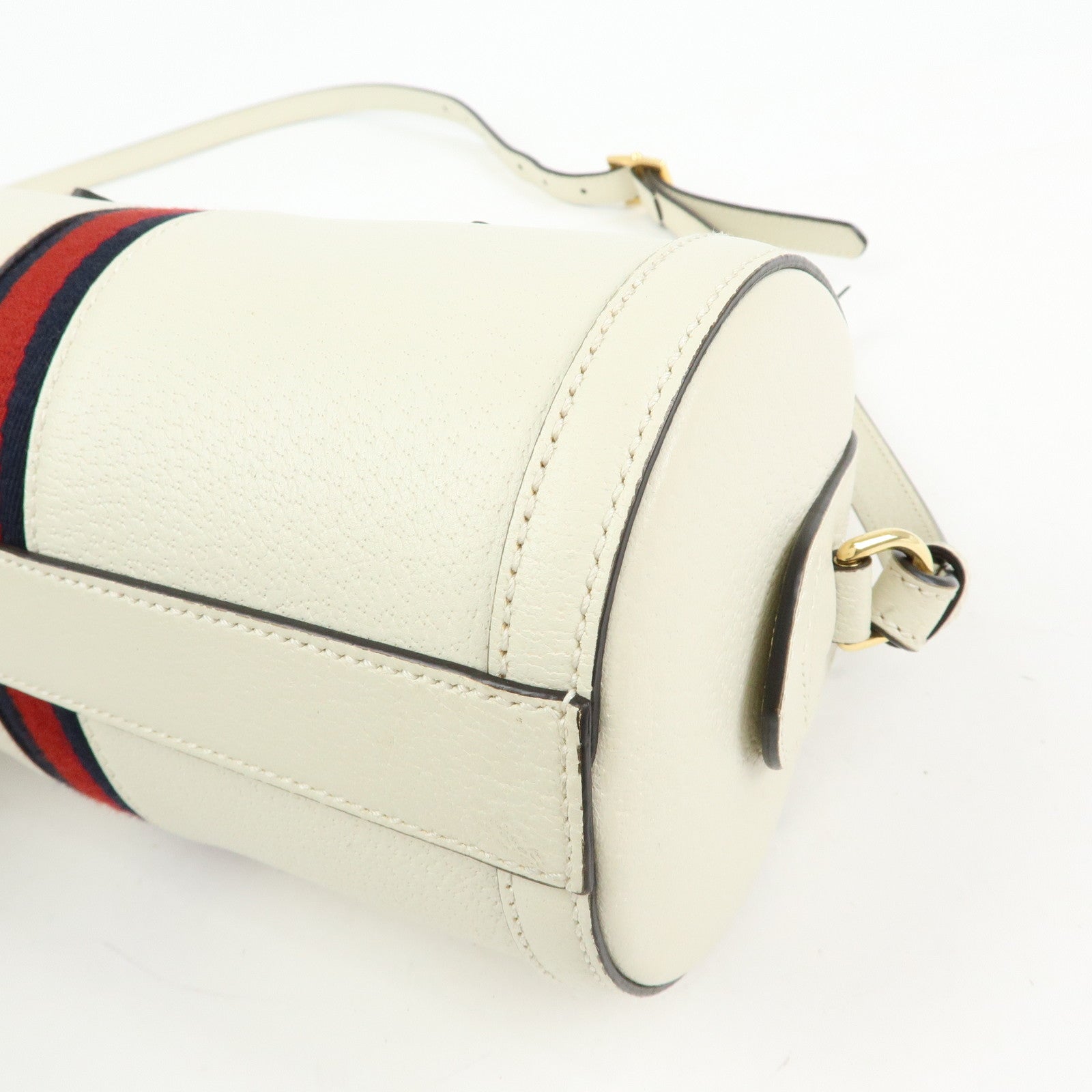 GUCCI Ophidia Sherry Leather 2Way Hand Shoulder Bag White 602577