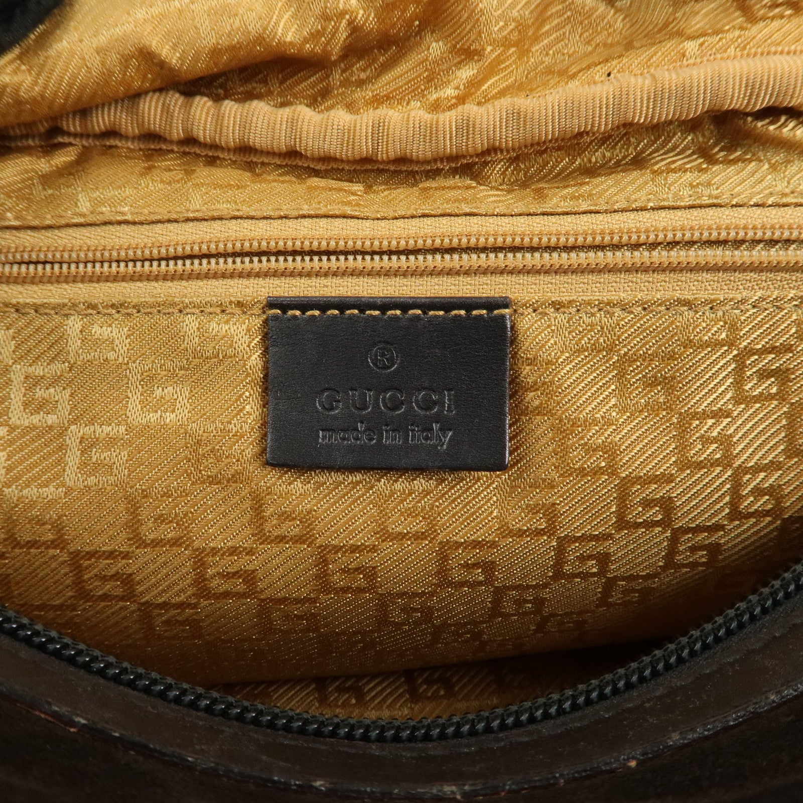 GUCCI Bamboo Suede Leather Hand Bag Dark Brown 002.1084