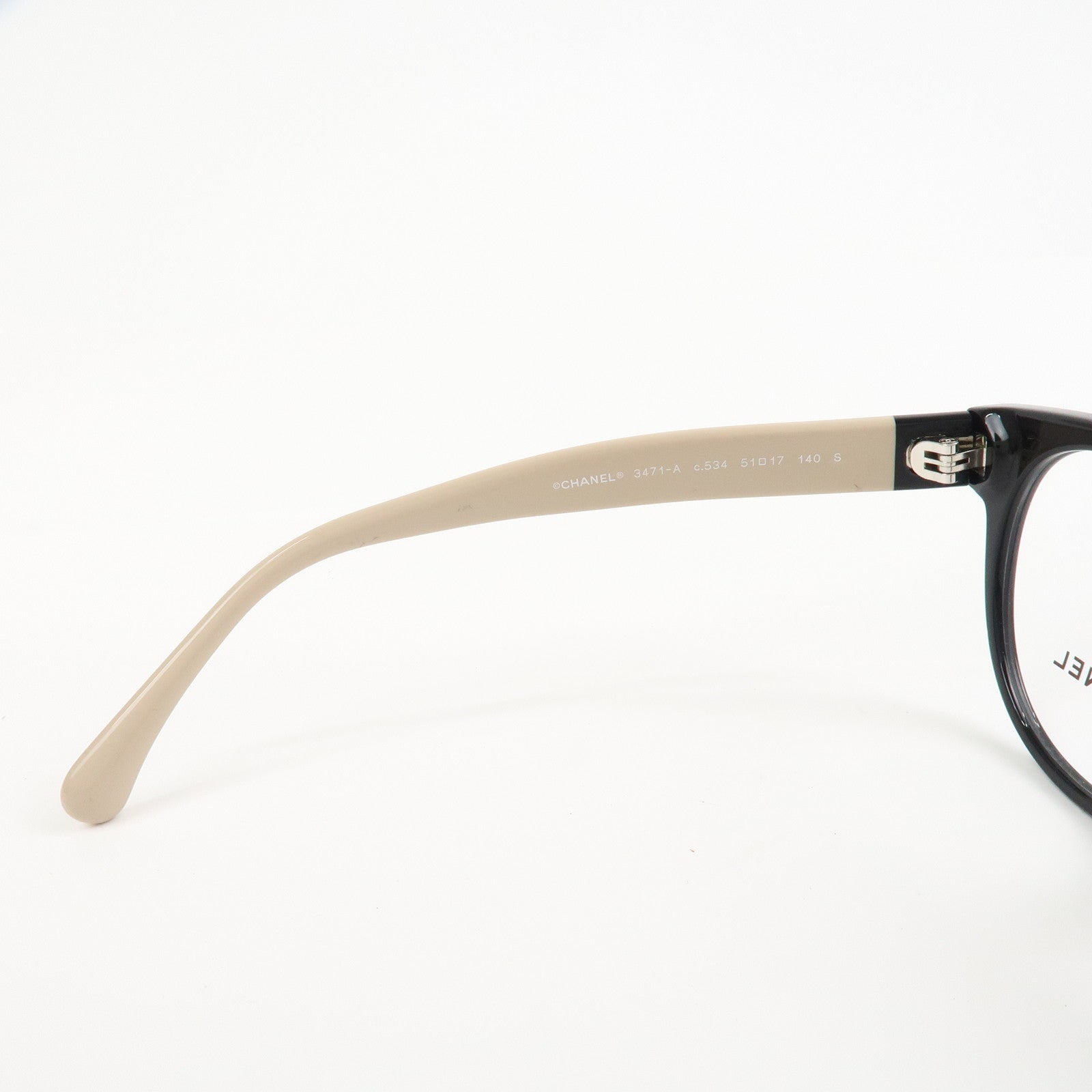 CHANEL Plastic Sunglasses Black Beige 3471-A c.534 51□17 140 S