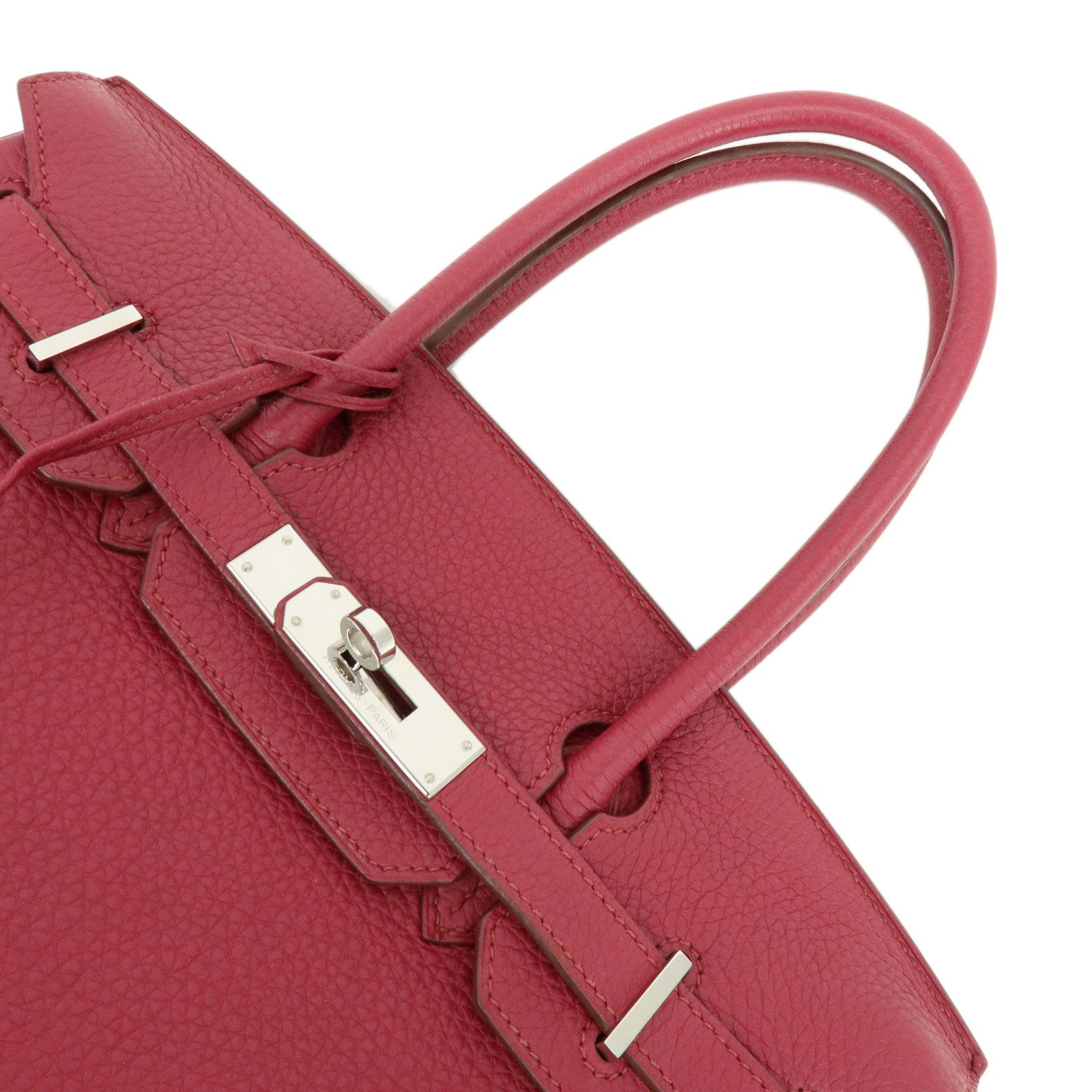 HERMES Birkin 30 Taurillon Clemence Hand Bag Rose Wood