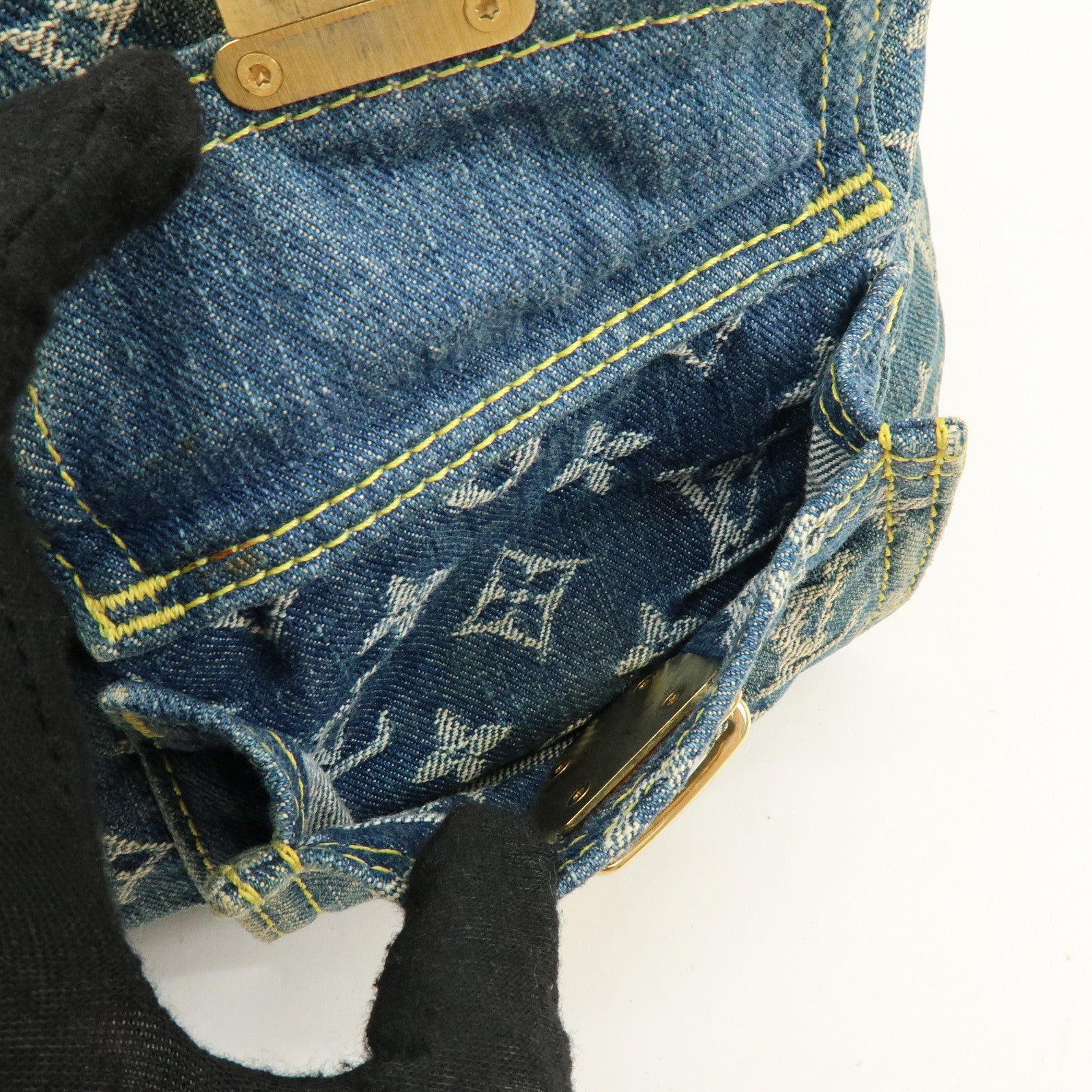 Louis Vuitton Monogram Denim Baggy GM Shoulder Bag Blue M95048