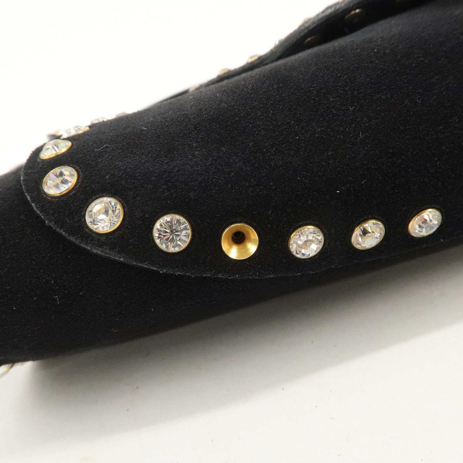 CELINE Paulbot Suede Shoulder Bag Hand Bag Black Used