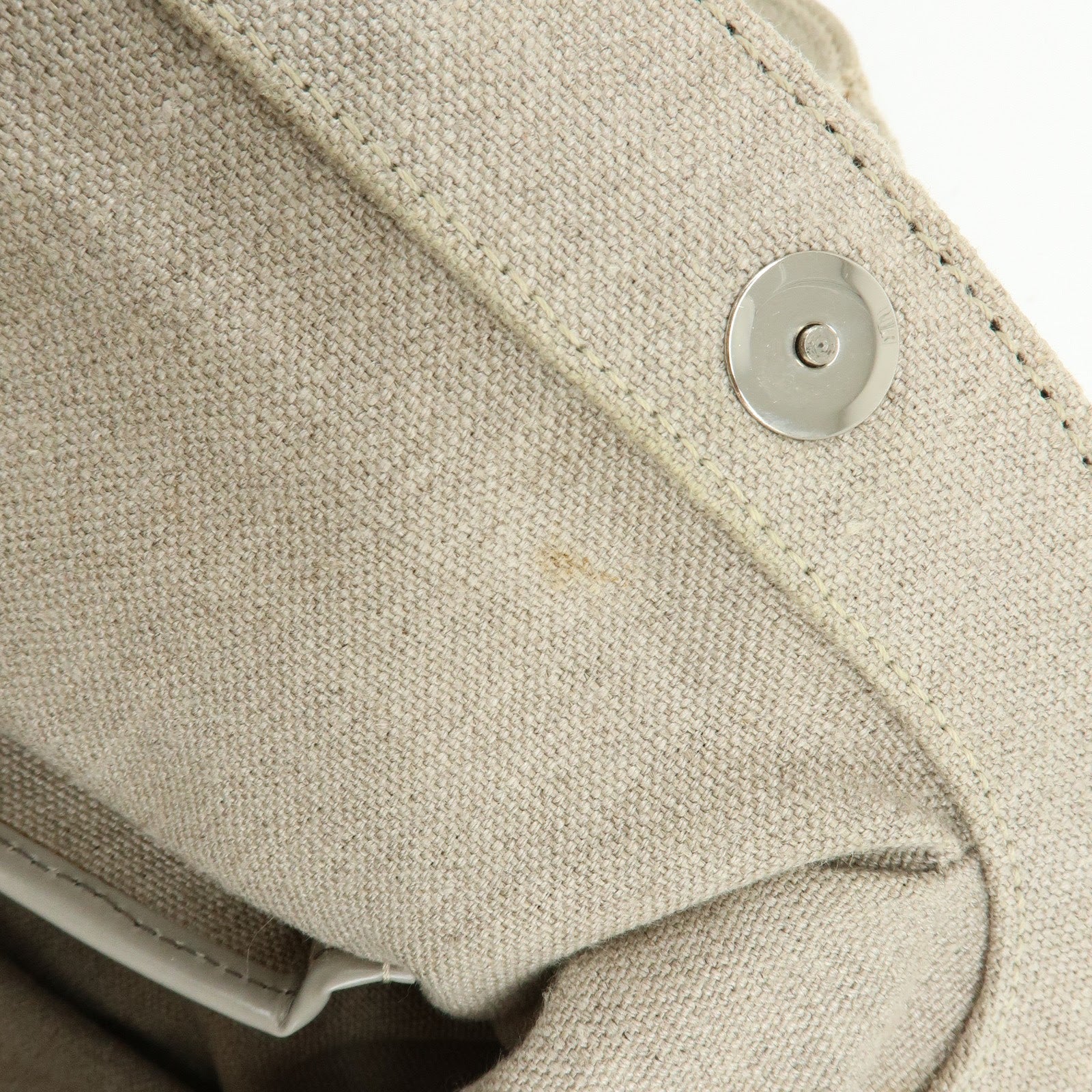 PRADA Denim Boston Bag Hand Bag Natural BN1886