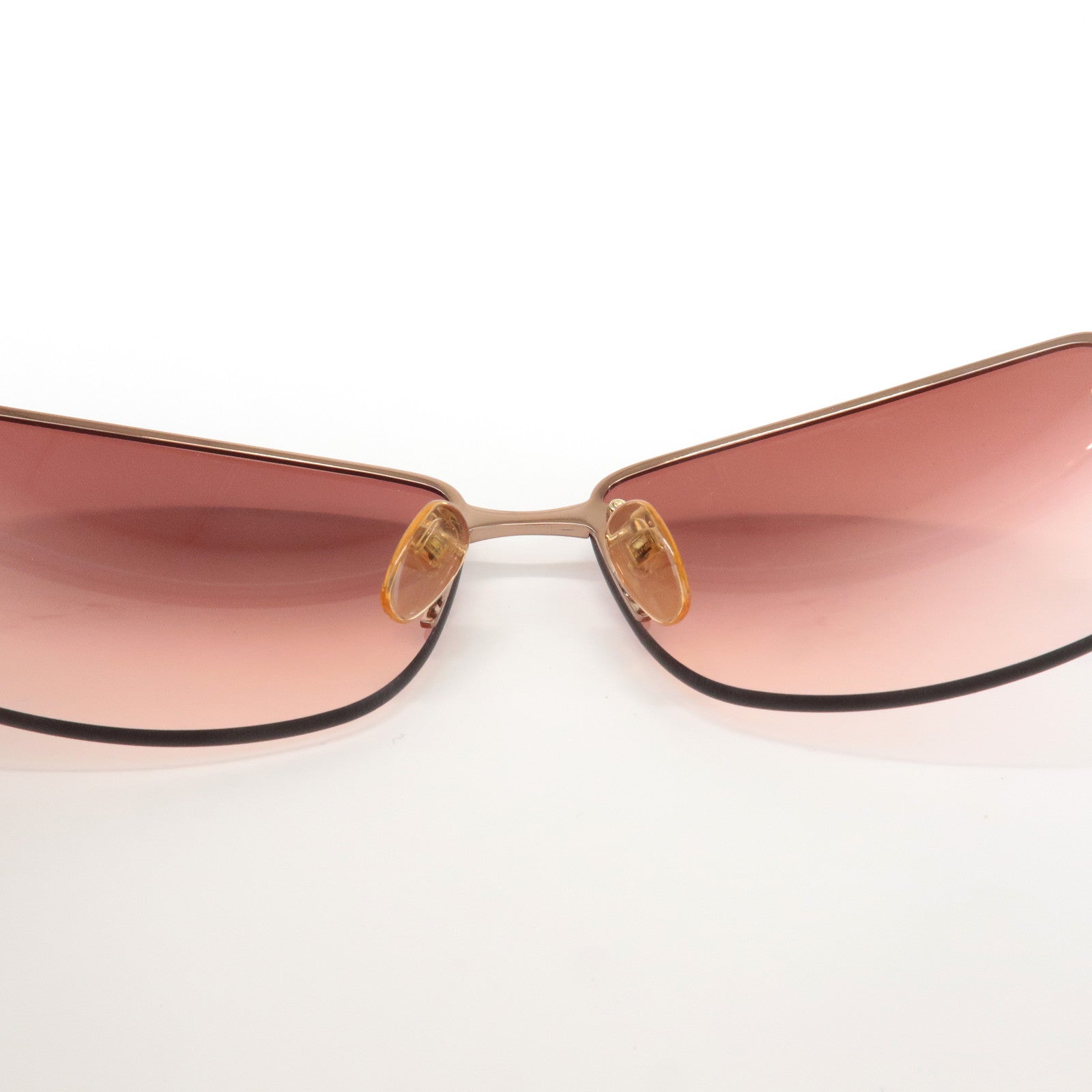 CELINE Plastic Sunglasses Red Silver SC1336S Used