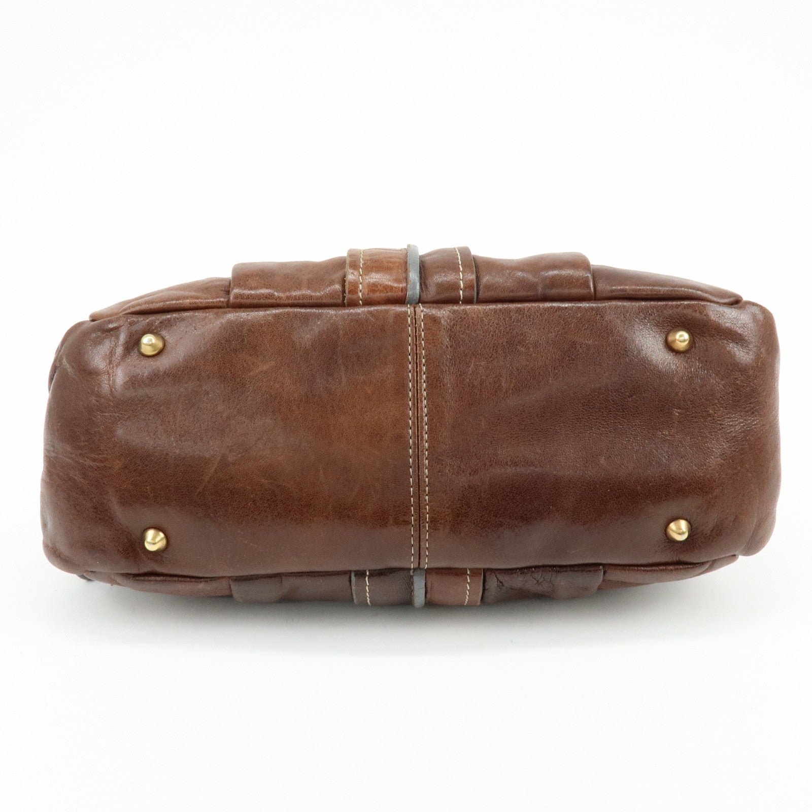 Chloe Eloise Leather Hand Bag Shoulder Bag Braided Handle Brown