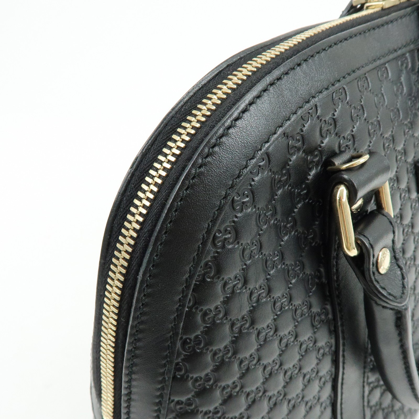 GUCCI Micro Guccissima Leather 2WAY Hand Shoulder Bag Black 449663