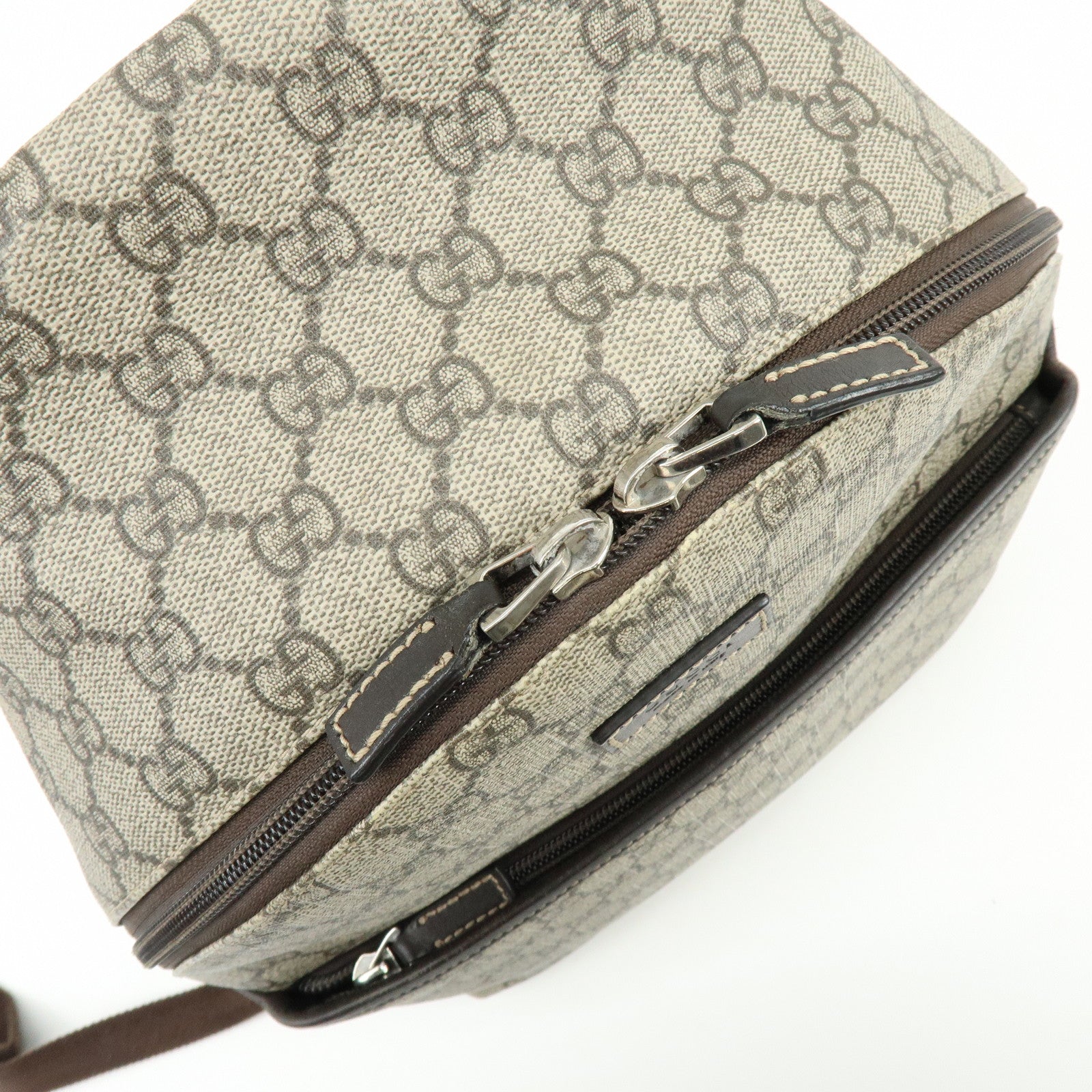 GUCCI Childrens GG Supreme Leather Backpack Beige Brown 271327