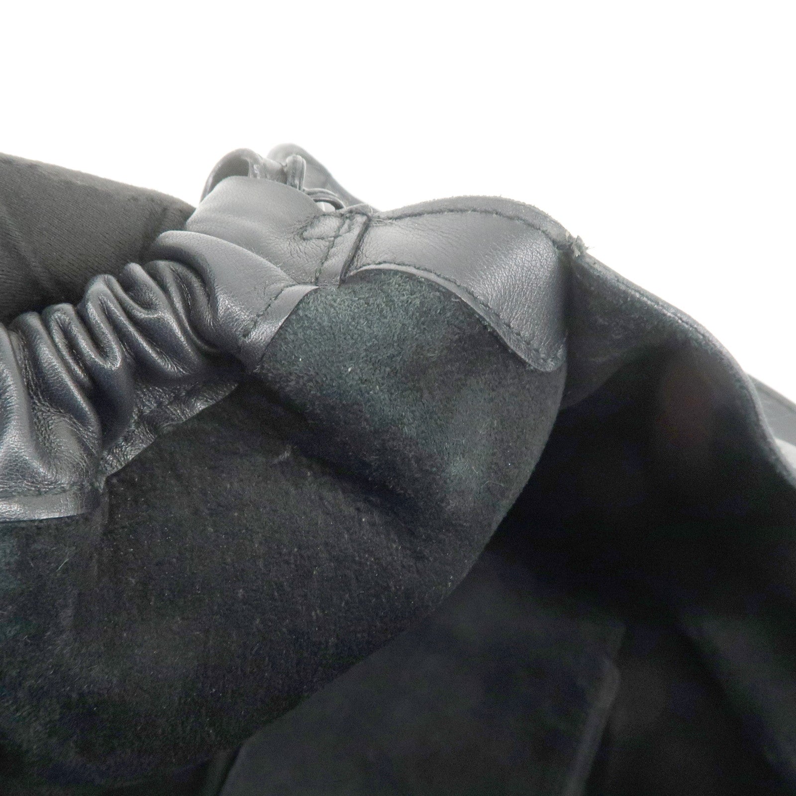 GUCCI Leather Tote Bag Hand Bag Black 76554