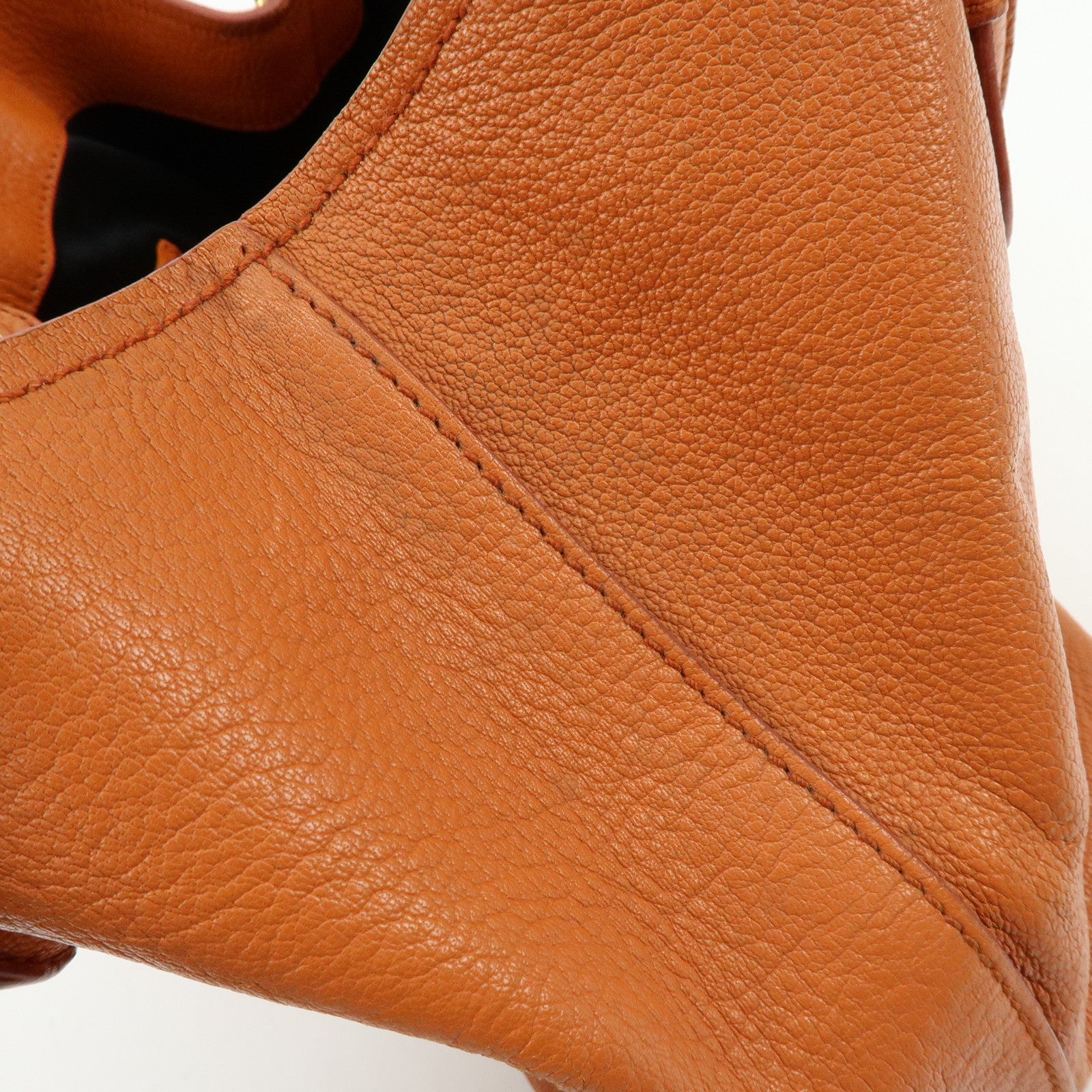MIU MIU Madras Leather 2Way Shoulder Bag Hand Bag Orange RN0886