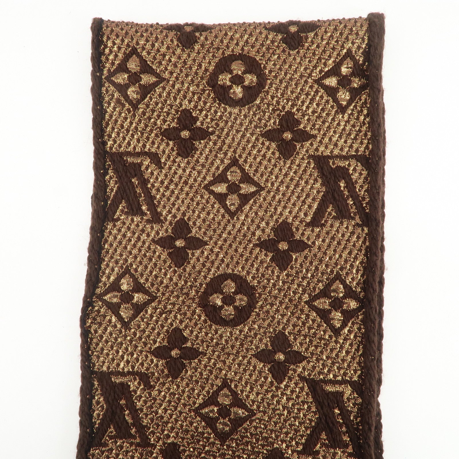 Louis Vuitton Echarpe Logomania Shine Wool Silk Scarf Brown M71383