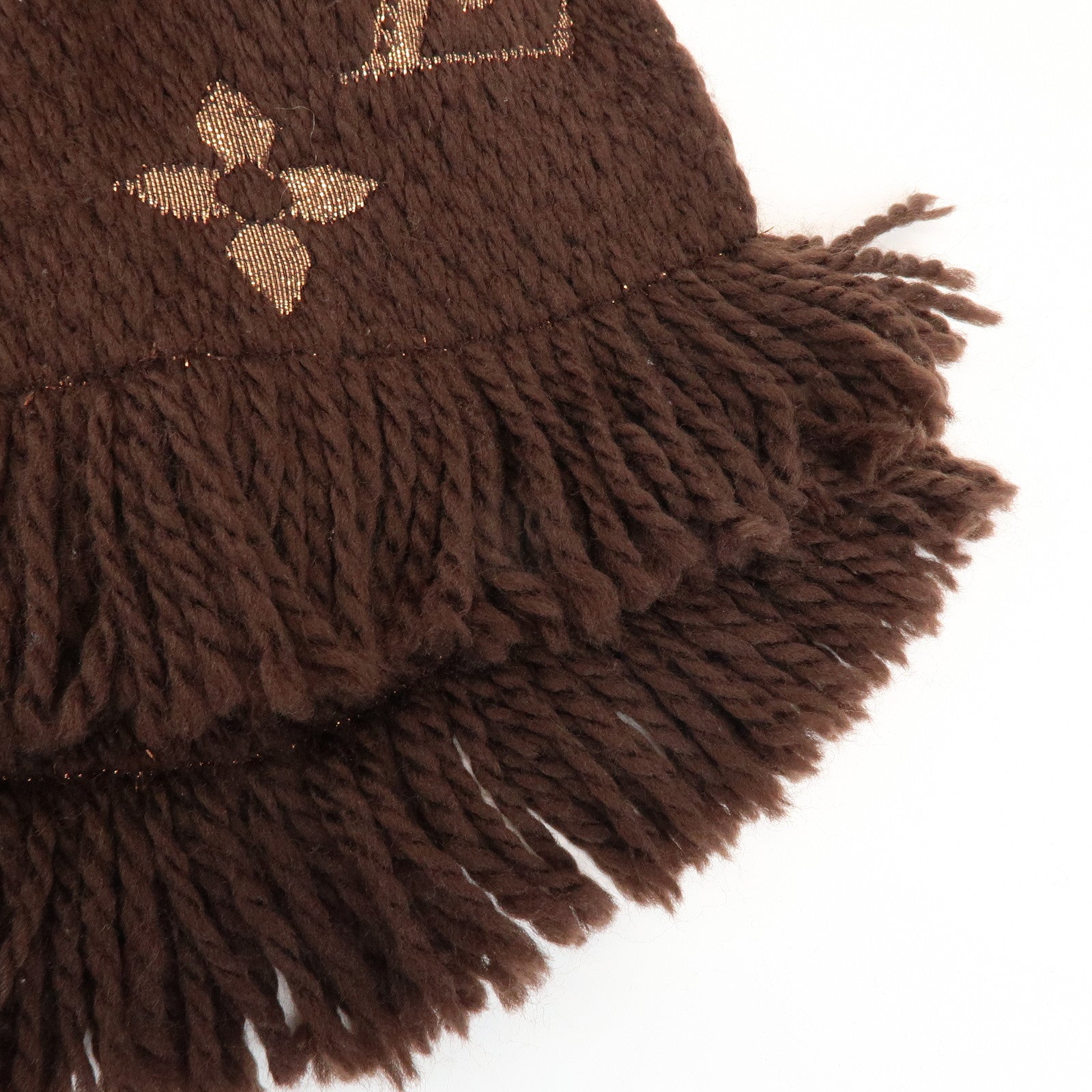 Louis Vuitton Echarpe Logomania Shine Wool Silk Scarf Brown M71383