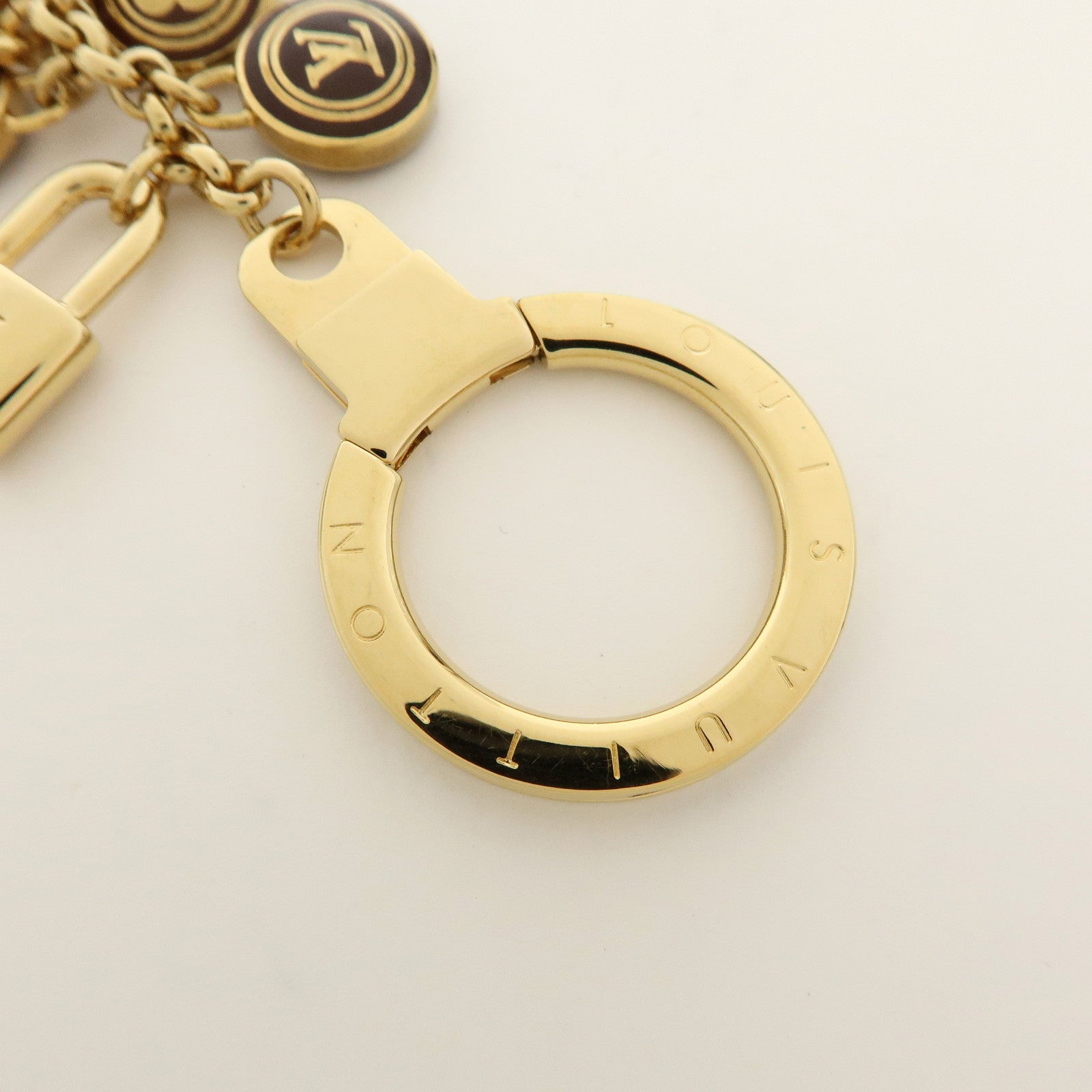 Louis Vuitton Porte Cles Pastilles Bag Charm Gold Brown M65387