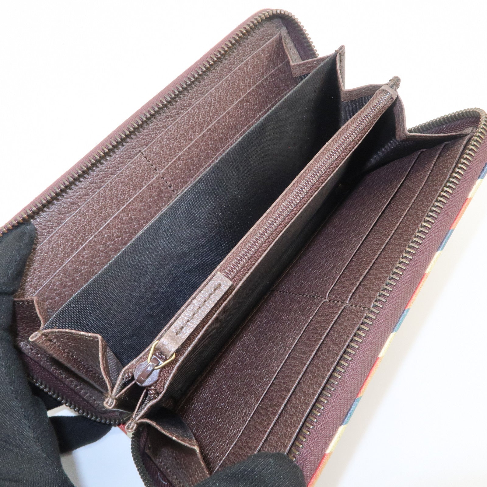 GUCCI GG Supreme Courier Round Zippy Long Wallet Beige 473909