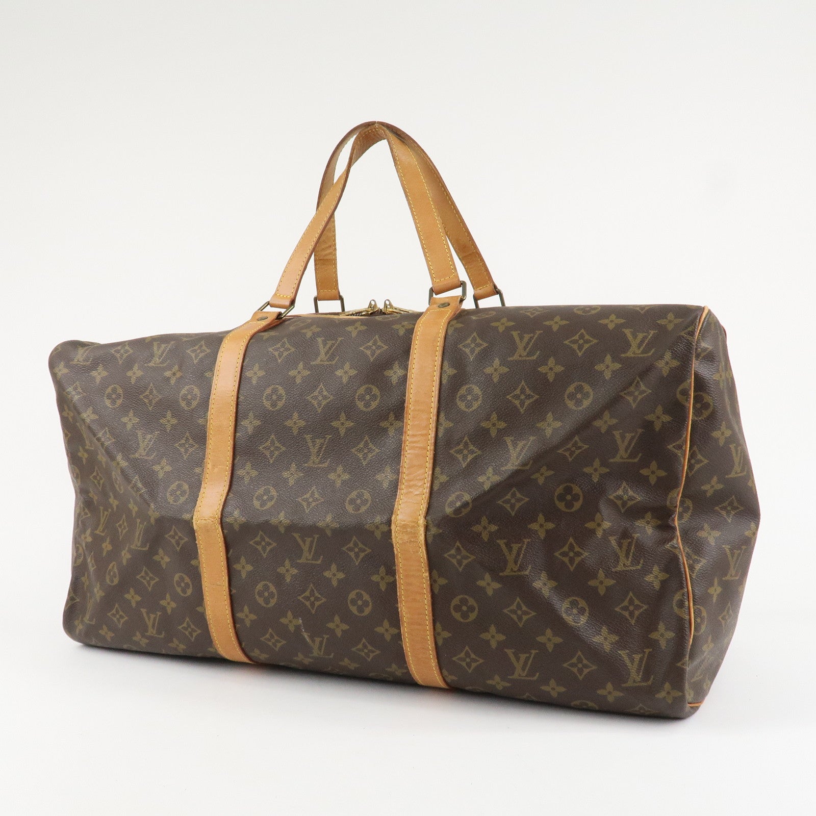 Louis Vuitton Monogram Sac Souple 55 Boston Bag Brown M41622 Used