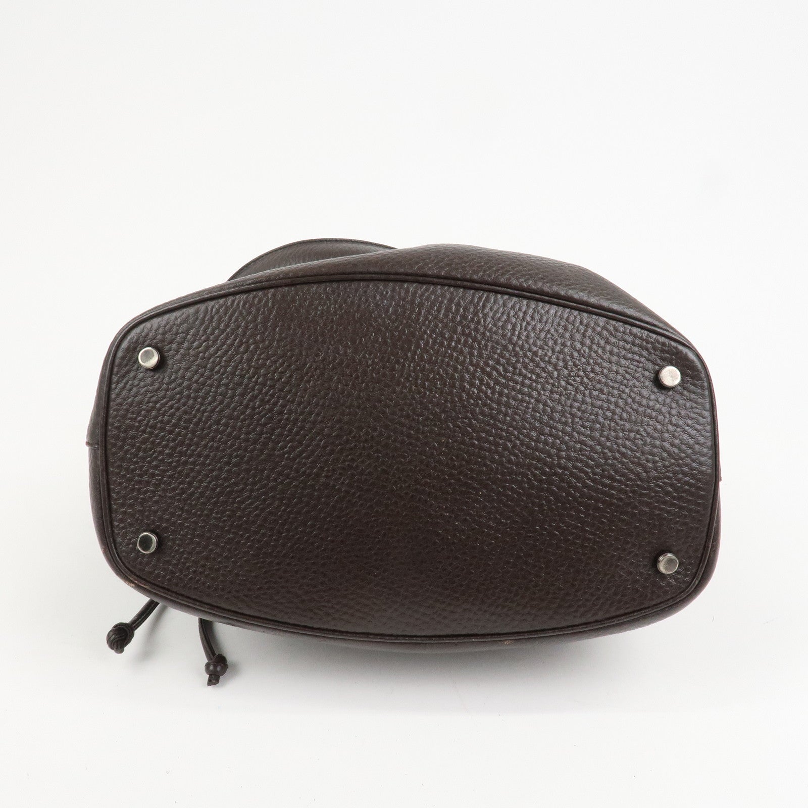 Ferragamo Gancini Leather Shoulder Bag Hand Bag Brown