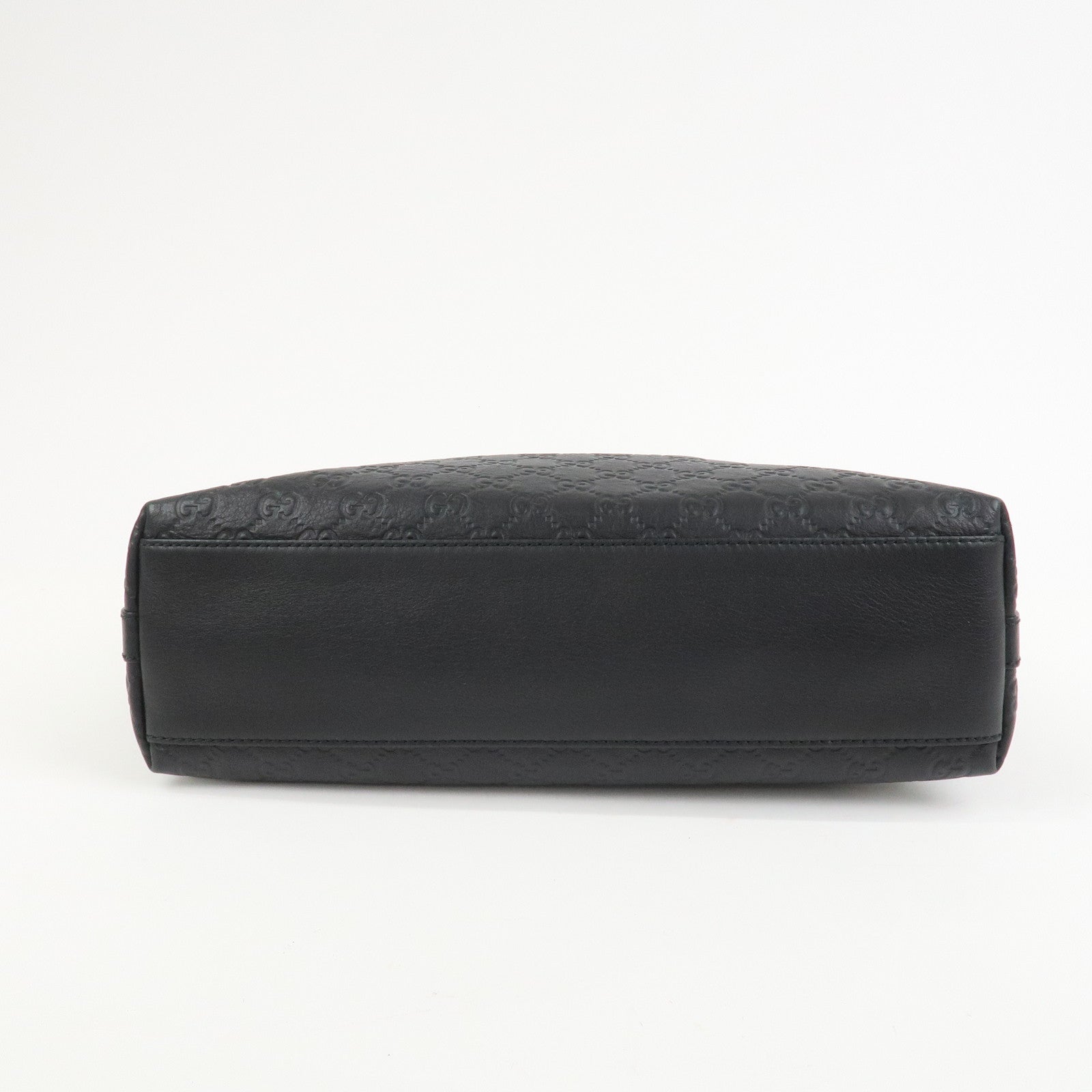 GUCCI Guccissima Interlocking G Leather Shoulder Bag Hand Bag Black