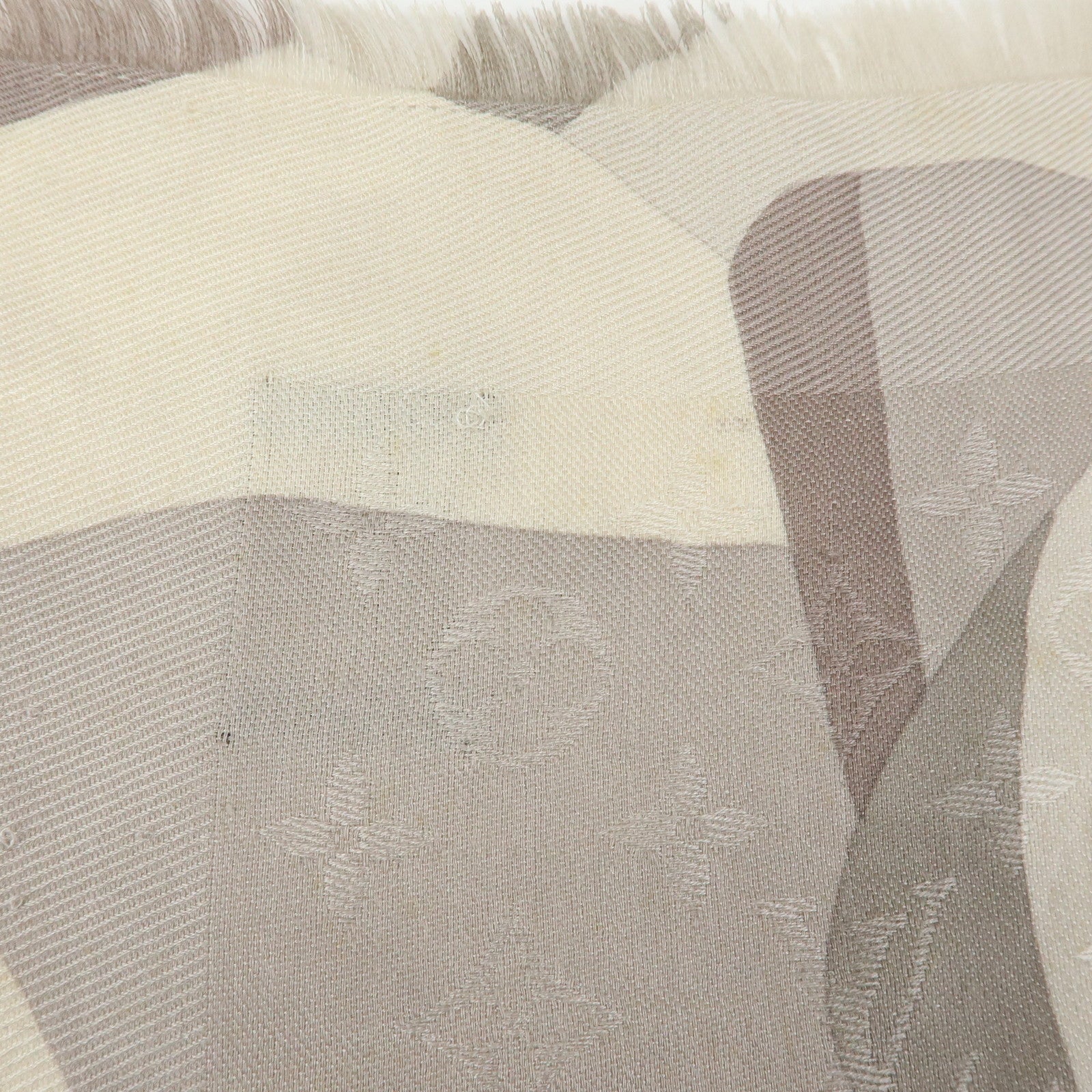 Louis Vuitton Monogram Silk Wool Shawl Scarf Camouflage Gray M75397