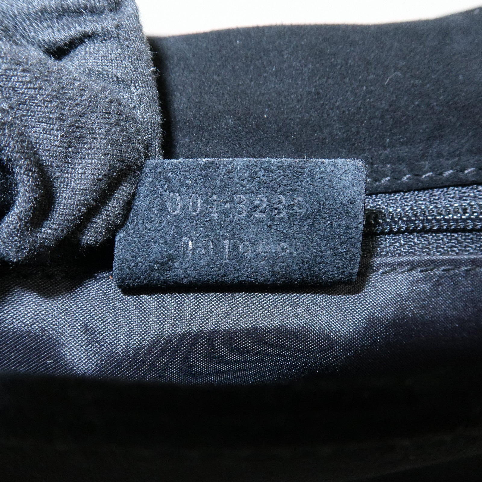 GUCCI  Bamboo Suede Handle Shoulder Bag Hand Bag Black 001・3239