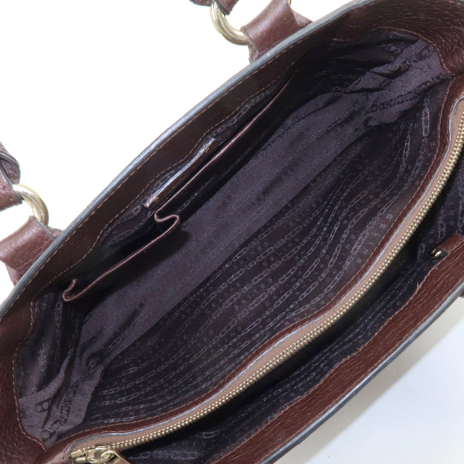 CELINE Macadam Leather Boogie Bag Hand Bag Burgundy