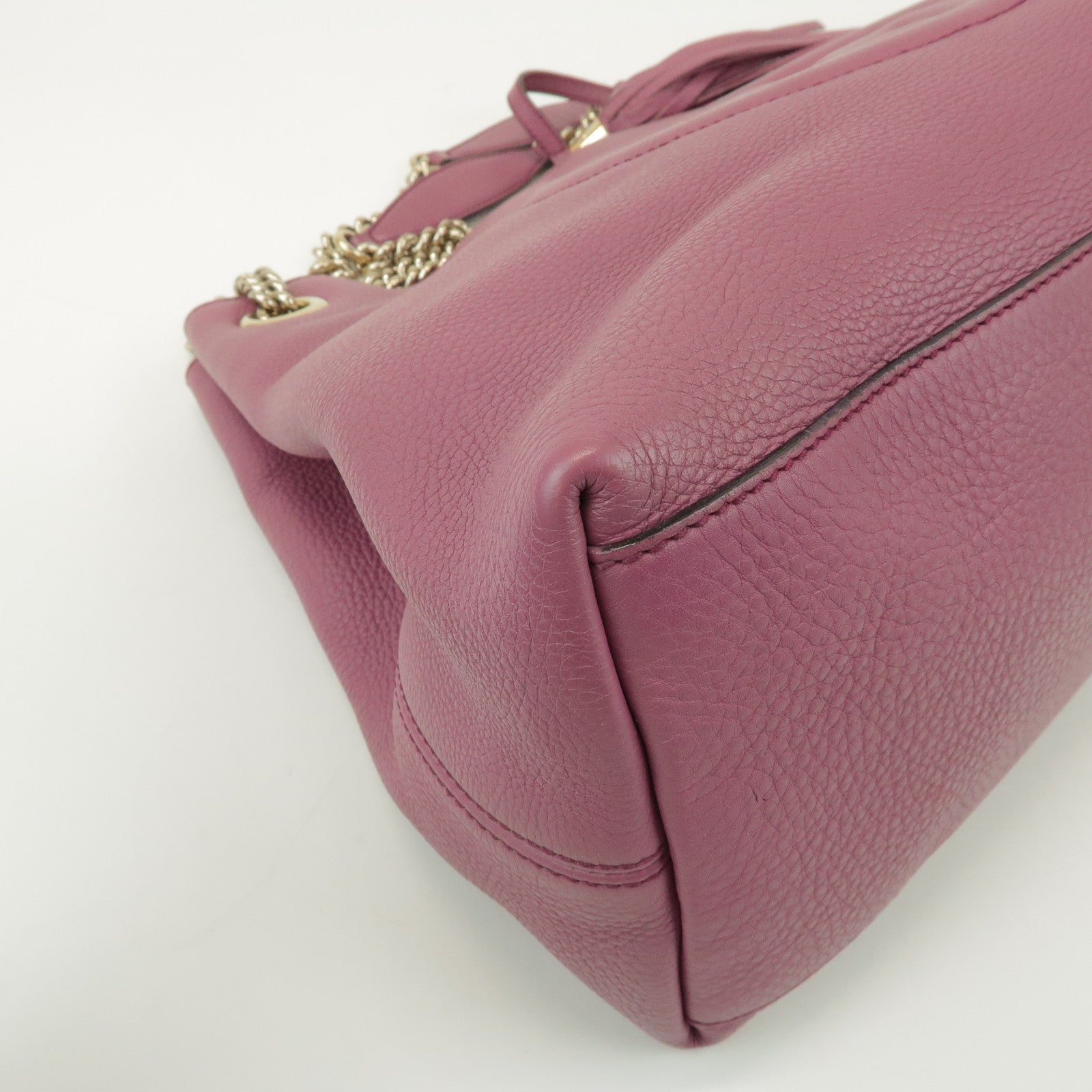 GUCCI SOHO Interlocking G Leather Chain Shoulder Bag Pink 308982