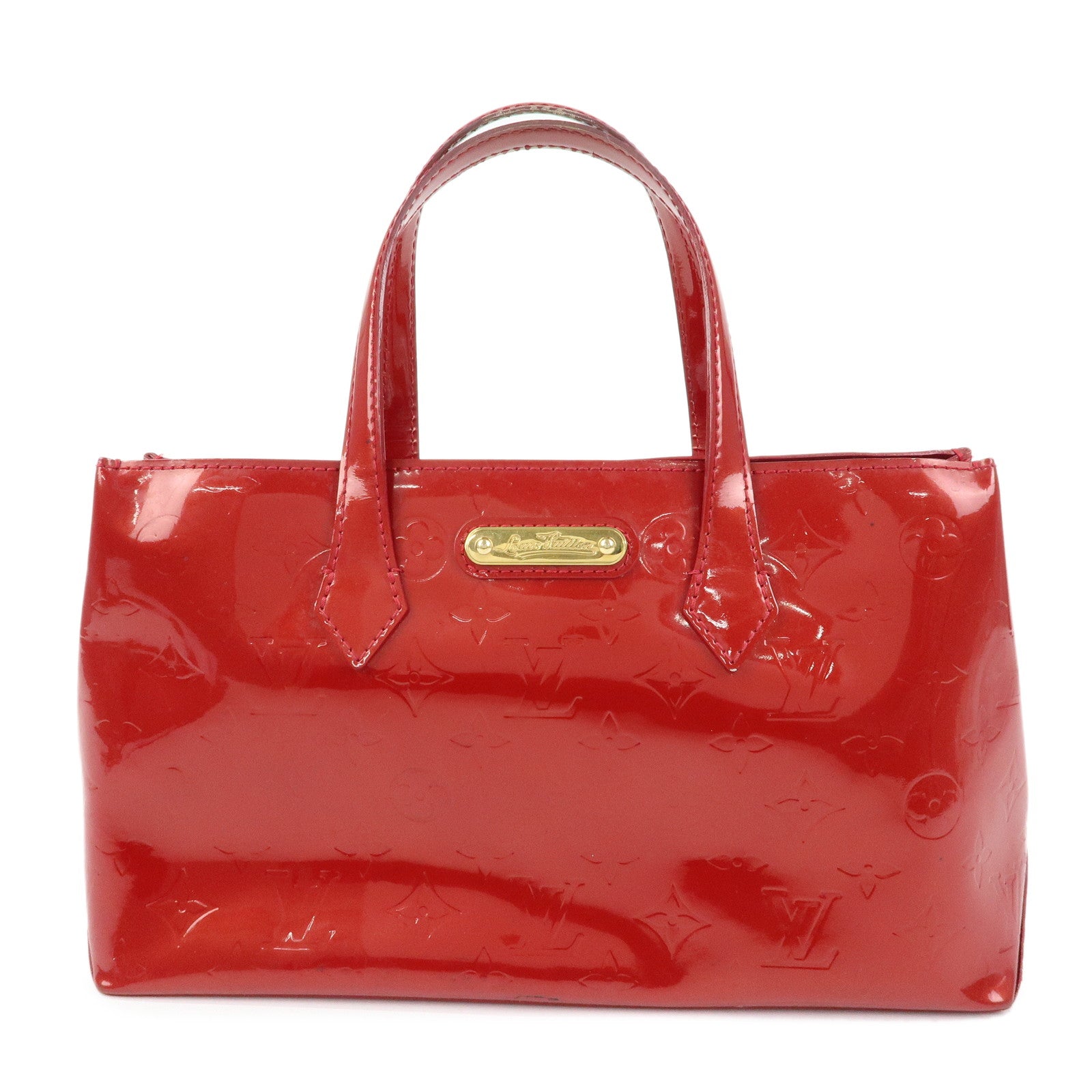 Louis Vuitton Monogram Vernis Wilshire PM Hand Bag Red M93642