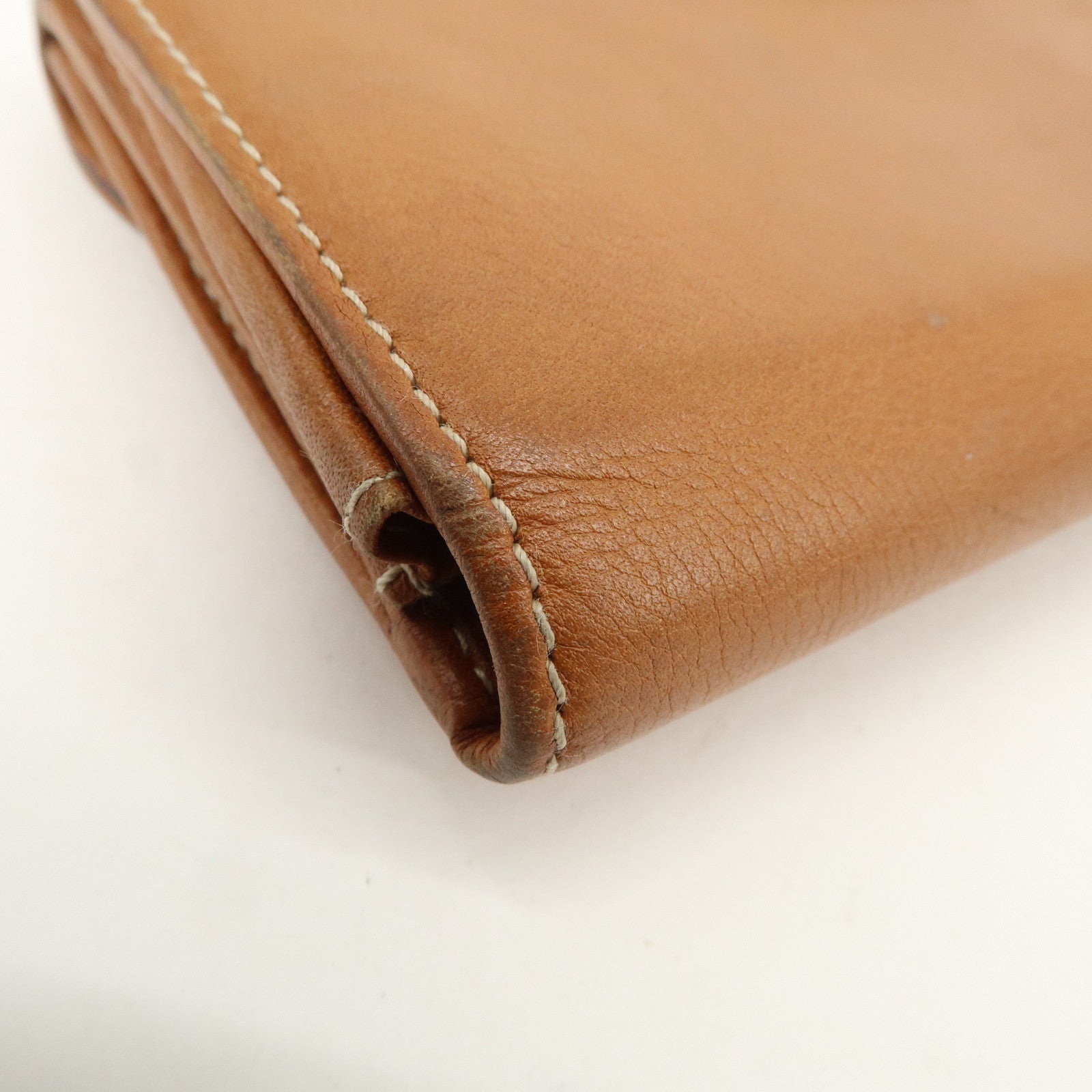 Christian Dior Leather Saddle Long Bi-fold Wallet Brown