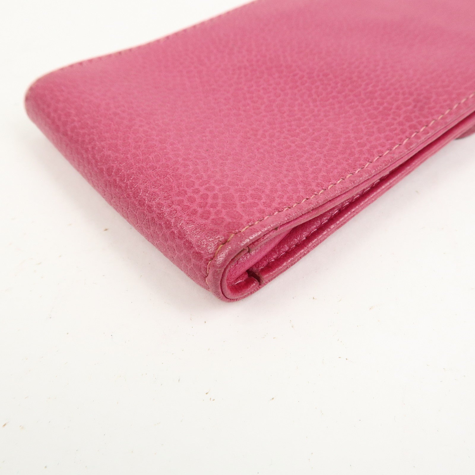 CHANEL COCO Mark Caviarskin Leather Cigarette Case Pink