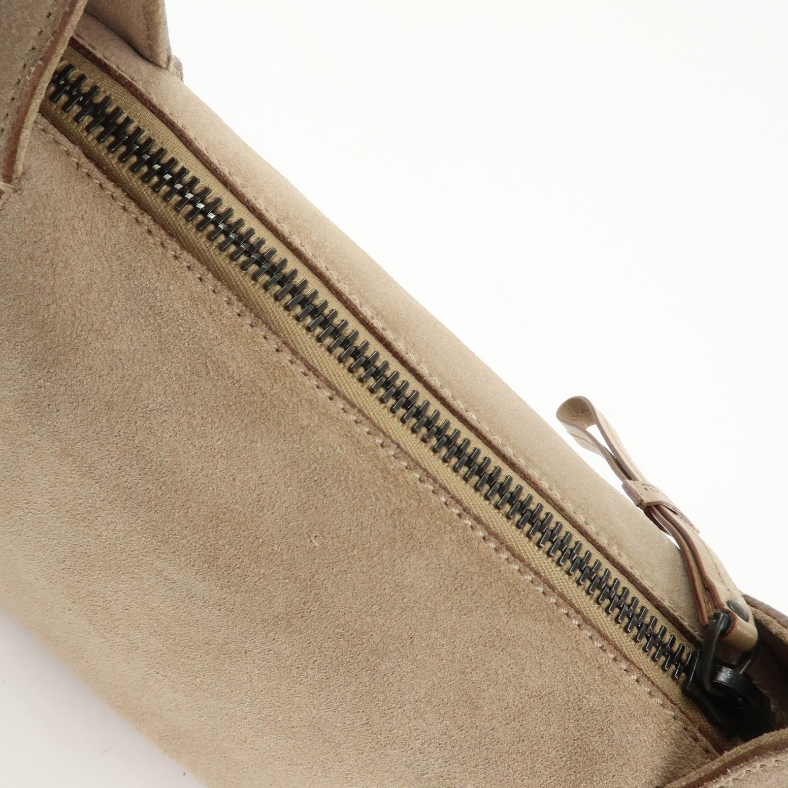 GUCCI Logo Suede Shoulder Bag Hand Bag Beige 101333