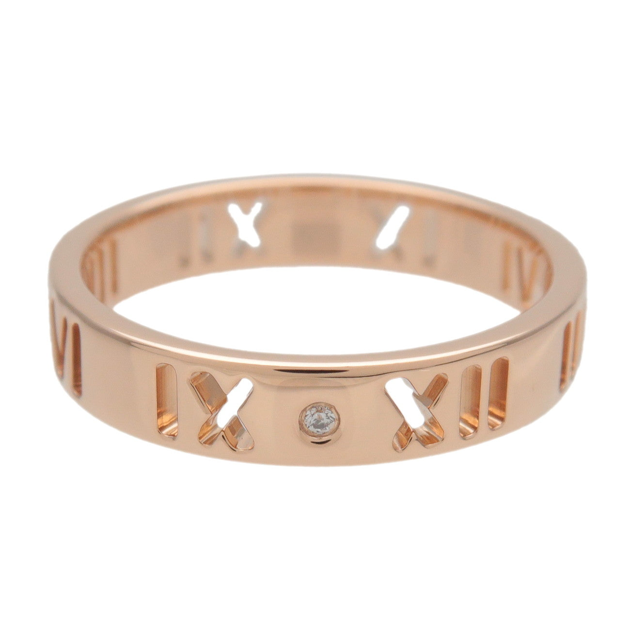 Tiffany & Co Pierced Atlas 4P Diamond Ring K18 750PG US5.25 EU50