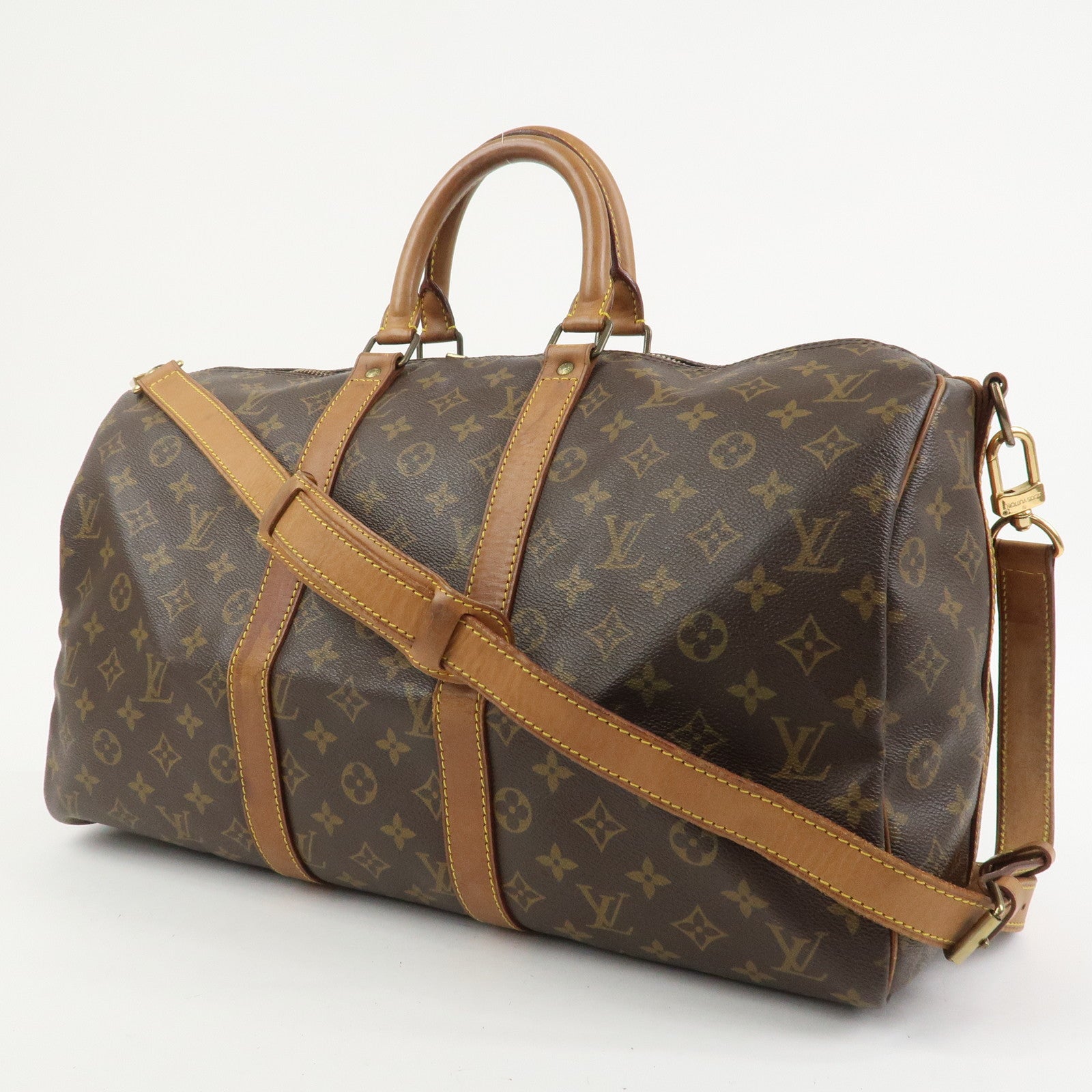 Louis Vuitton Monogram Keep All Bandouliere 45 Boston Bag M41418