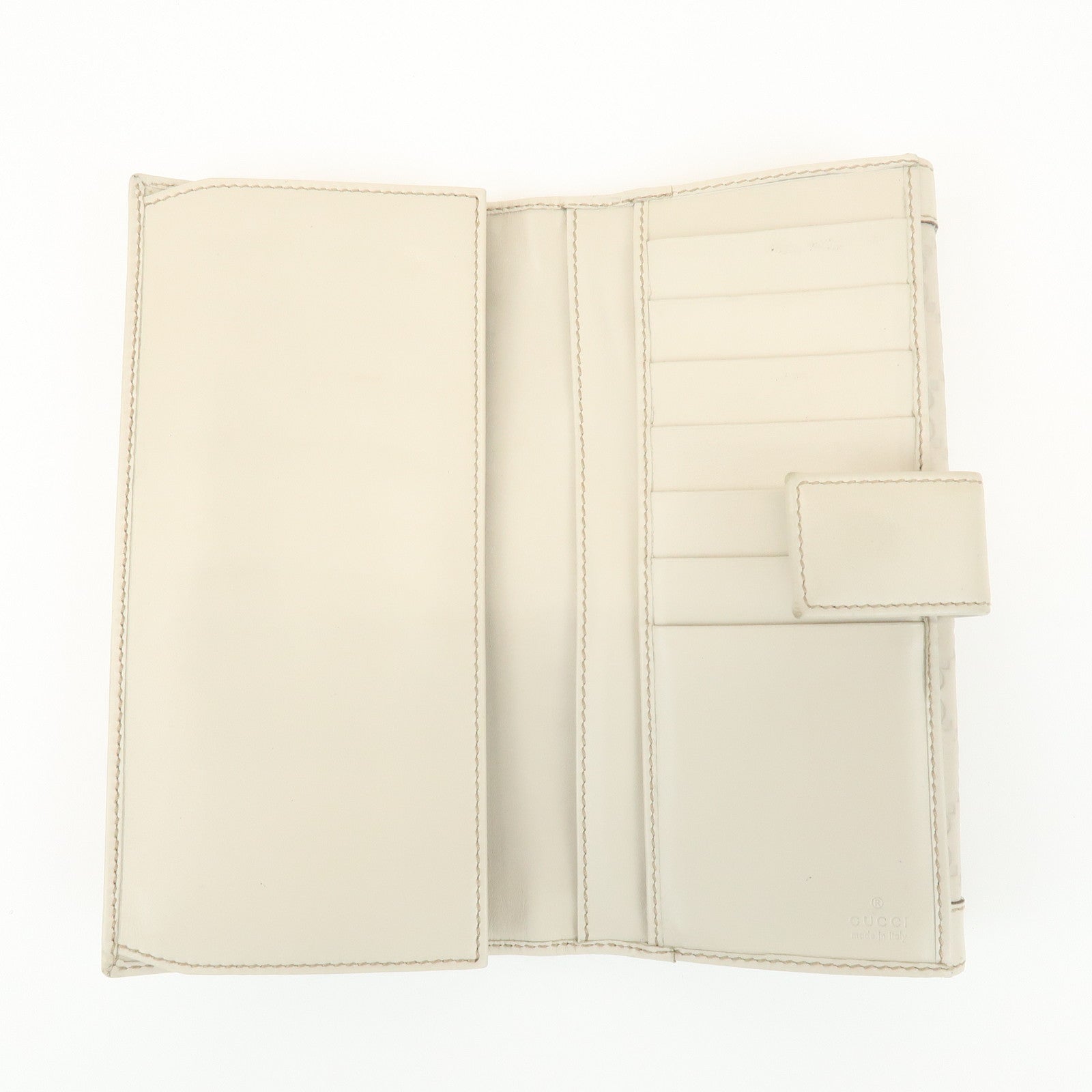 GUCCI Guccissima Leather Long Wallet Ivory Gold 146199