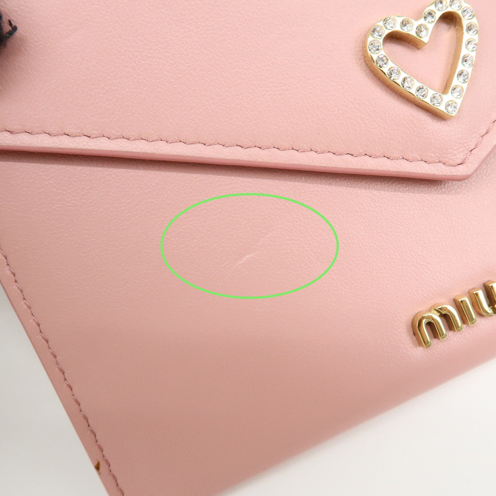 MIU MIU Madras Love Envelope Pouch Card Case Coin Case Pink 5MF025
