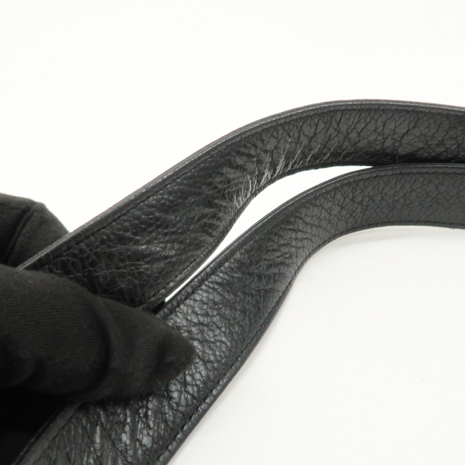 CHANEL COCO Mark COCO Ball Leather Chain Tote Bag Black A03578