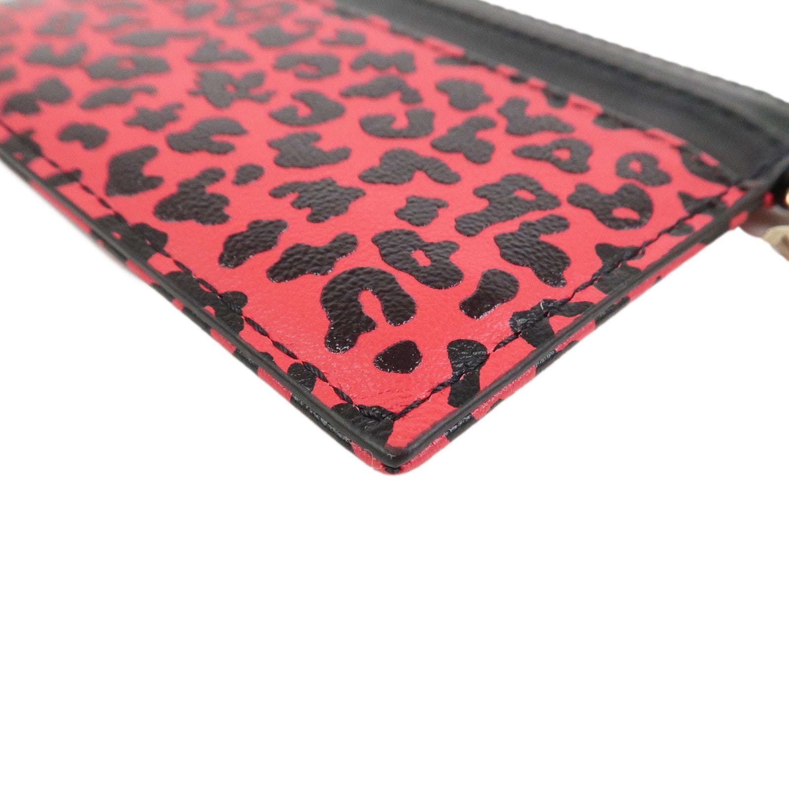 Christian Dior Leather Card Case Card Holder Pink Black